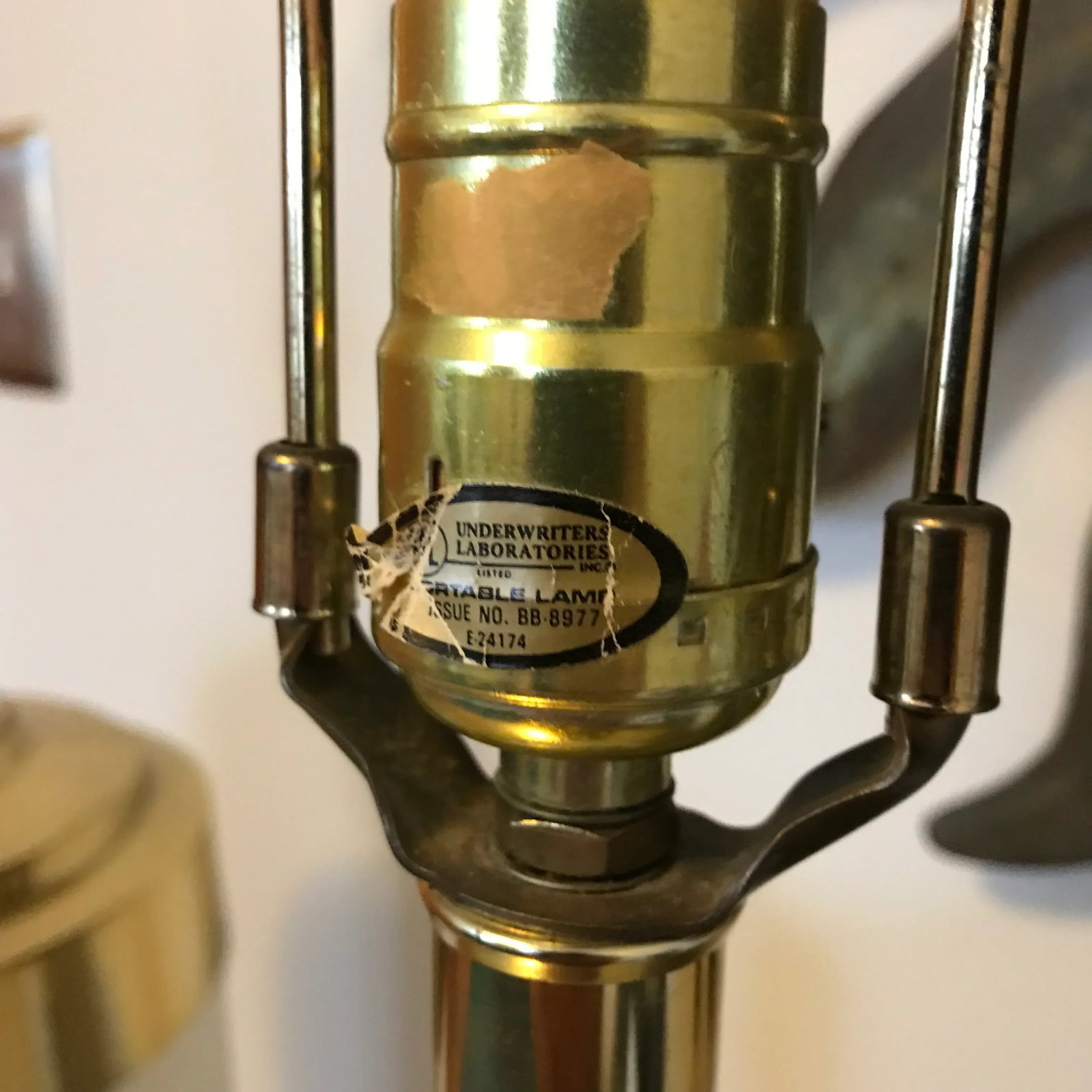 1980s Brass & Enamel Lamps - a Pair - 7