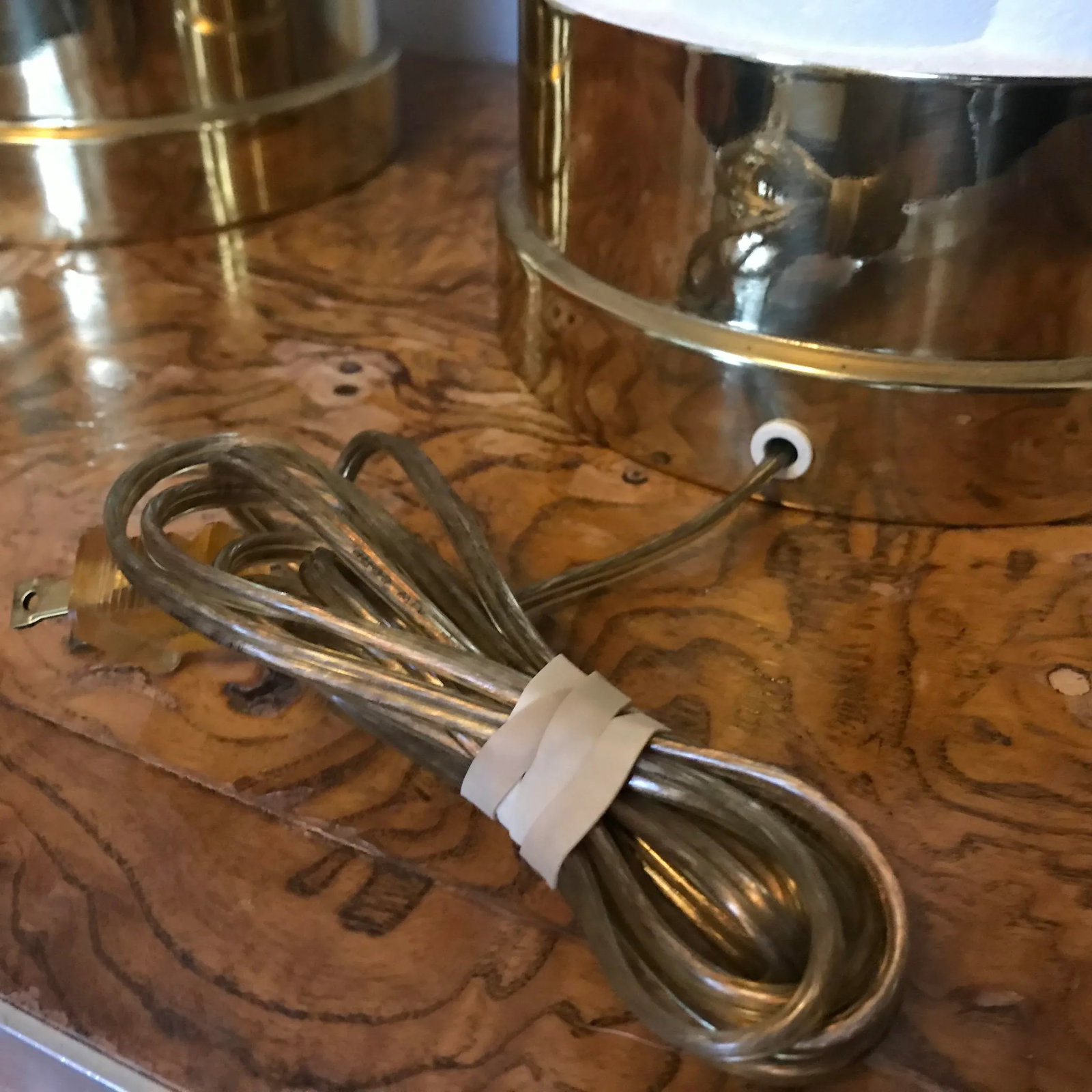 1980s Brass & Enamel Lamps - a Pair - 8
