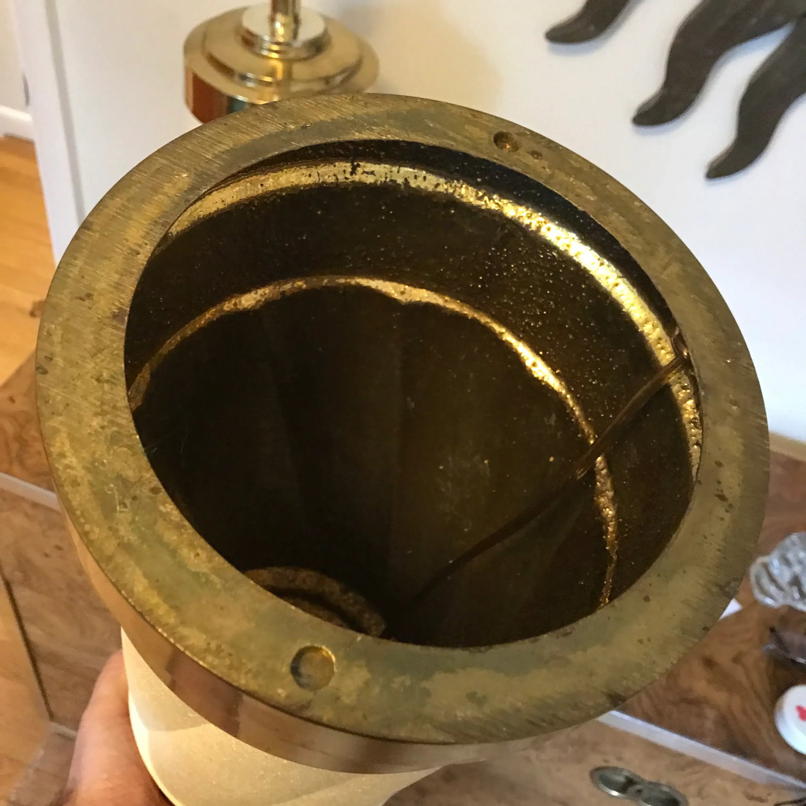 1980s Brass & Enamel Lamps - a Pair - 9