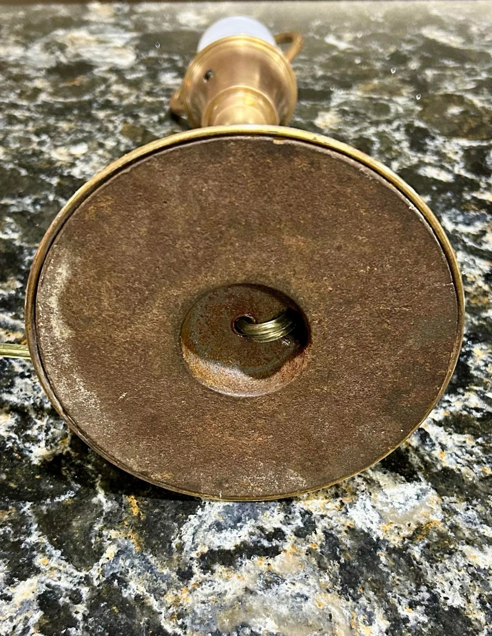 Tapered Brass Shade and Turned Brass Base, Decorative Top, Table Lamp in the Style of New York's Pub - 10