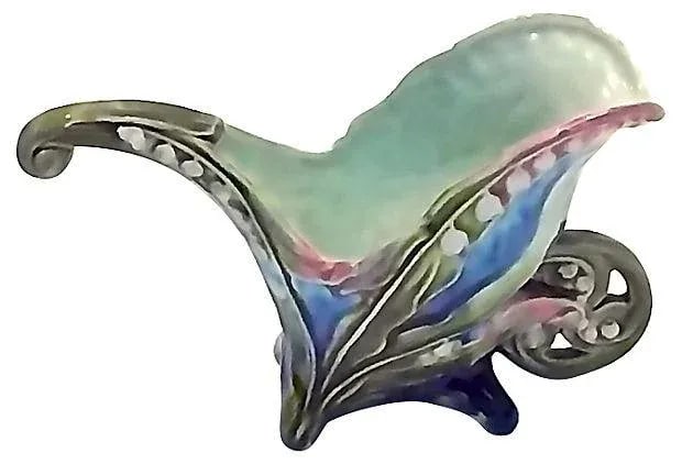 Antique Majolica Wheelbarrow Cachepot - 2