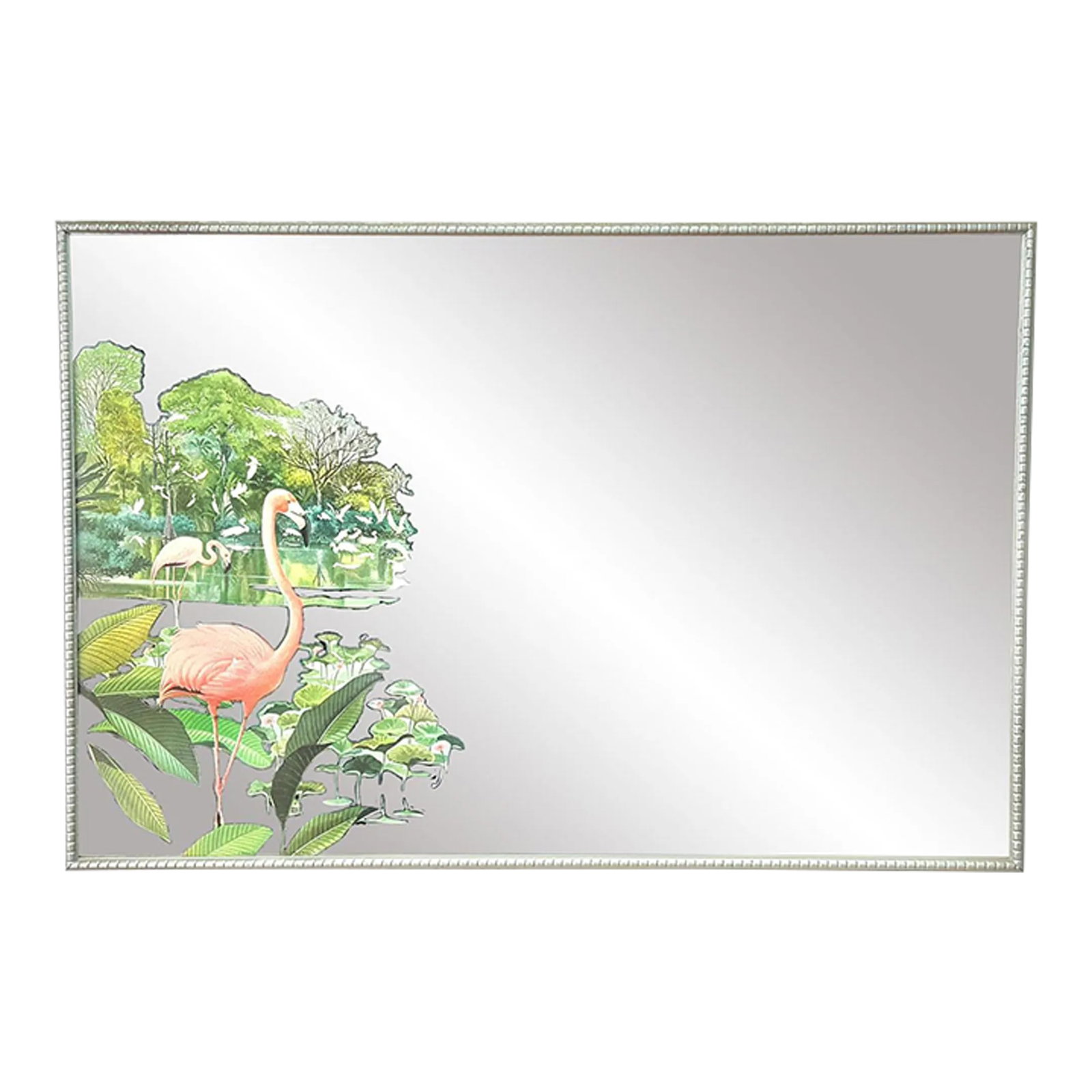 Mid-Century Art Deco Pink Flamingo Wall Hanging Mirror - 30x20 (1 of 5)