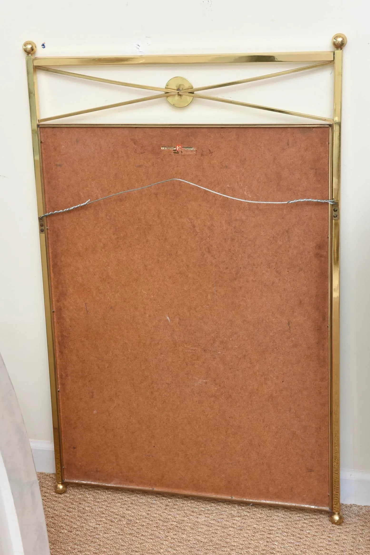 Vintage Modernist Billy Haines Style Brass Medallion Mirror 1960's - 10