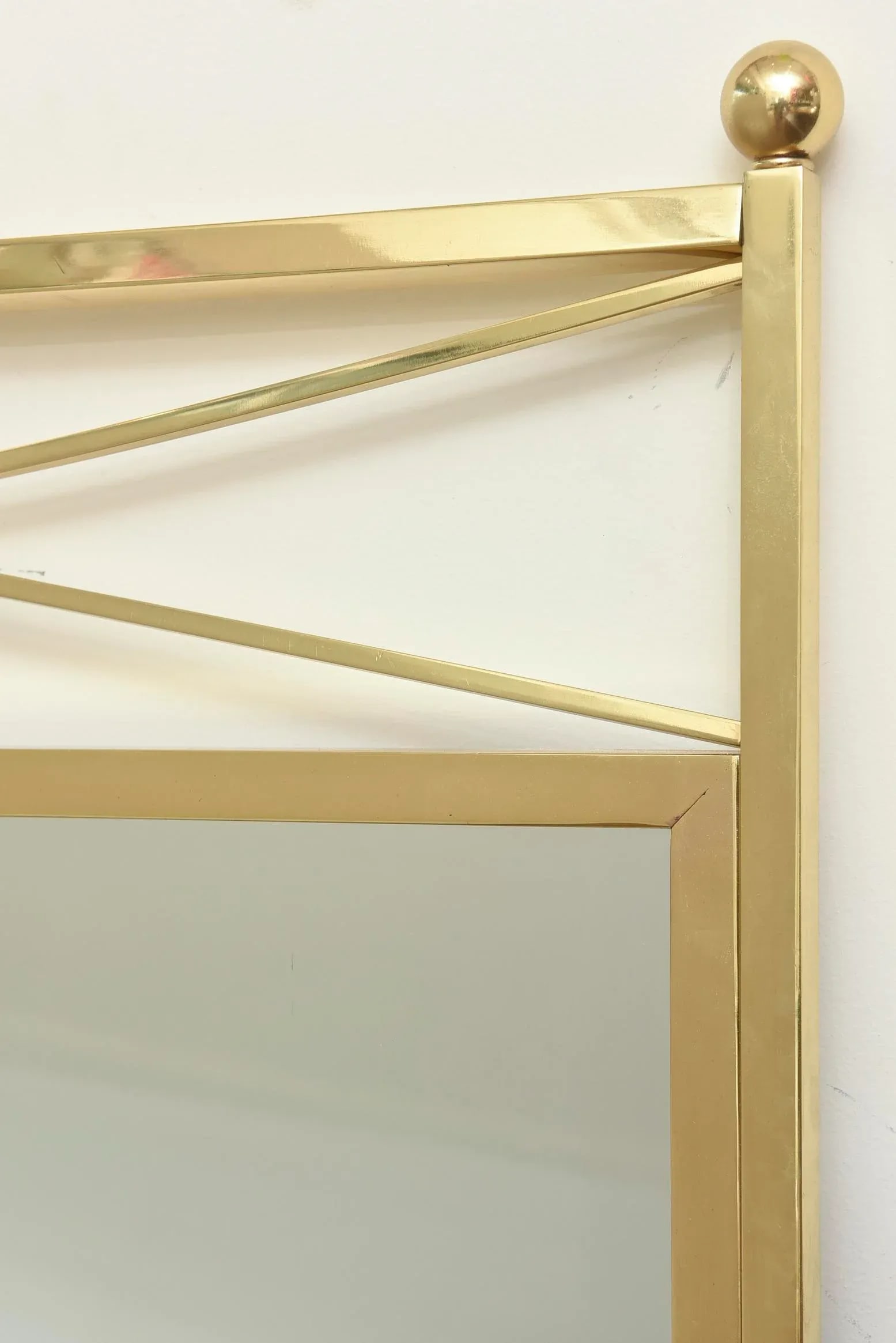 Vintage Modernist Billy Haines Style Brass Medallion Mirror 1960's - 6