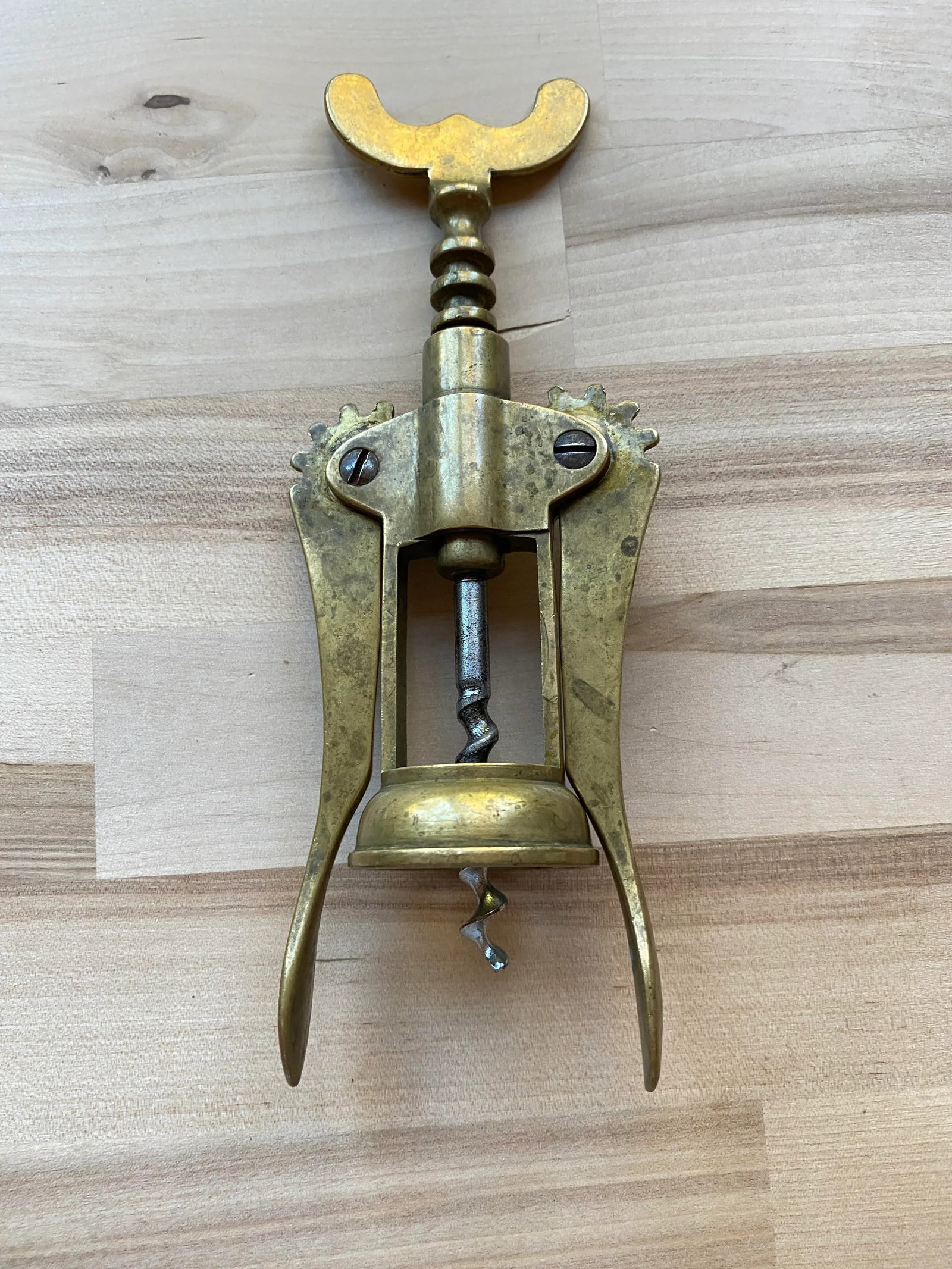 Vintage Brass "Winged" Cork Screw, Made in Italy - 4