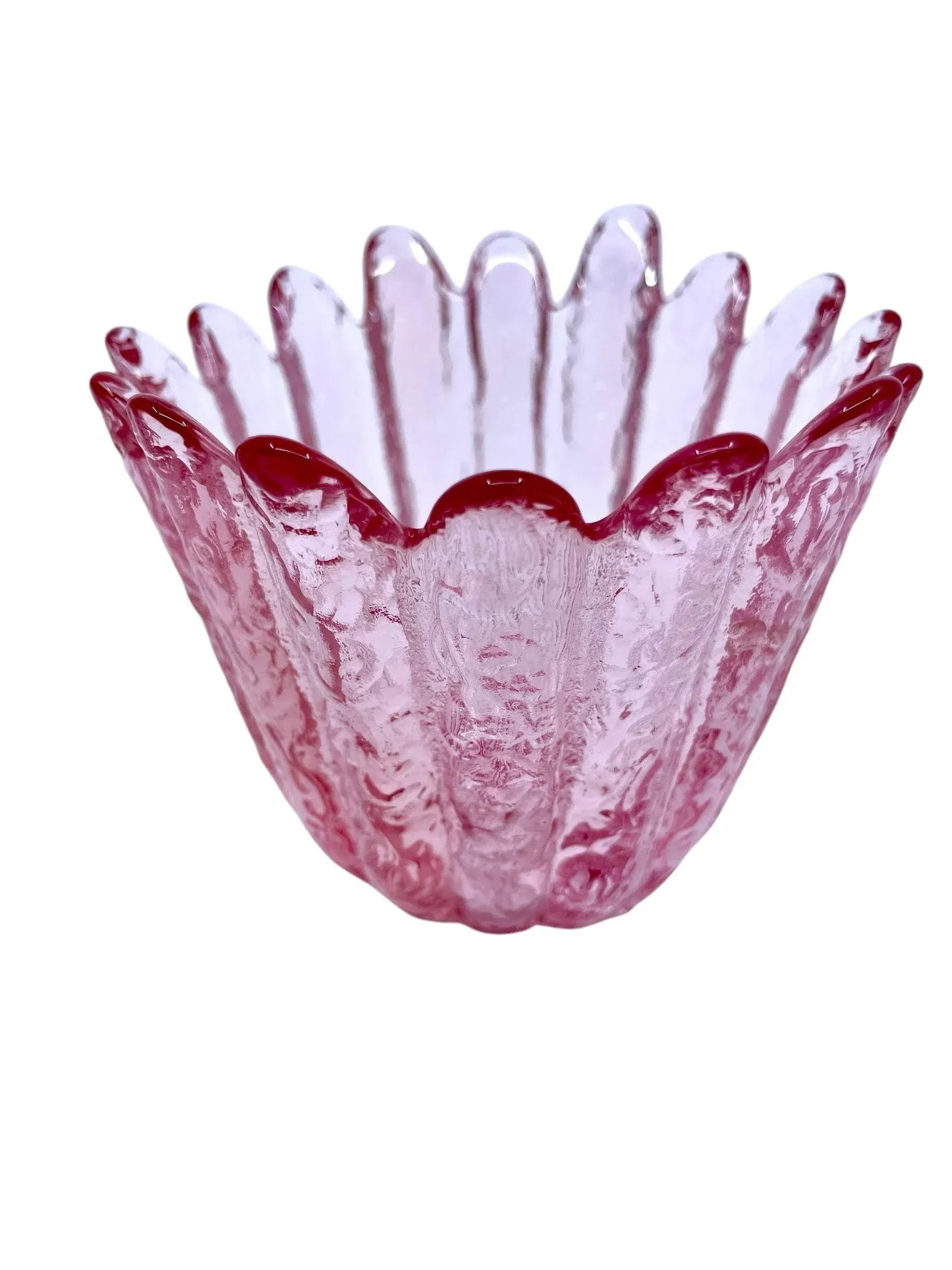 Vintage 1970s Pink Blenko Glass Small Glass Bowl/ Votive Holder - 2