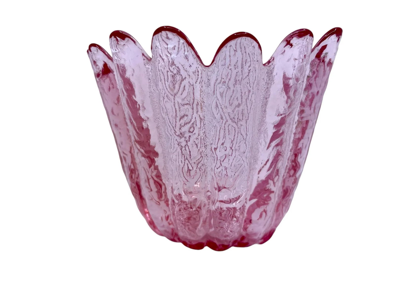 Vintage 1970s Pink Blenko Glass Small Glass Bowl/ Votive Holder - 4