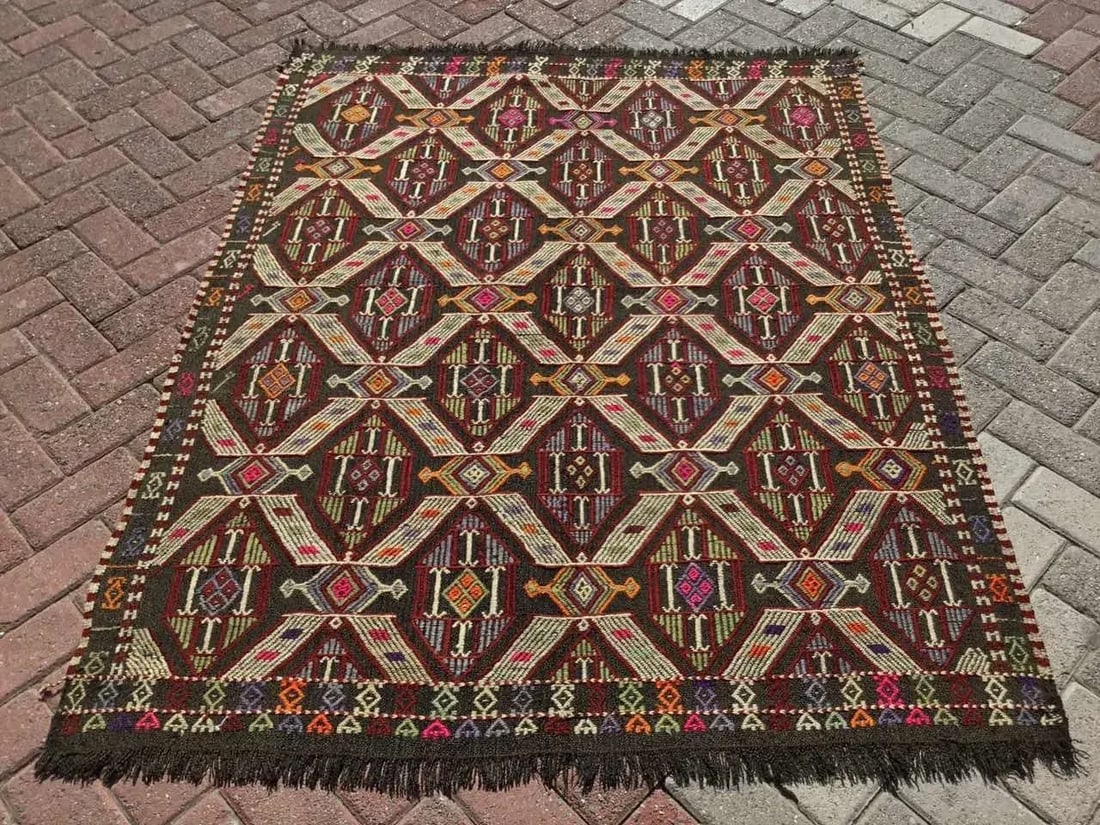 Vintage Tribal Kilim Rug - 53" X 72" - 11