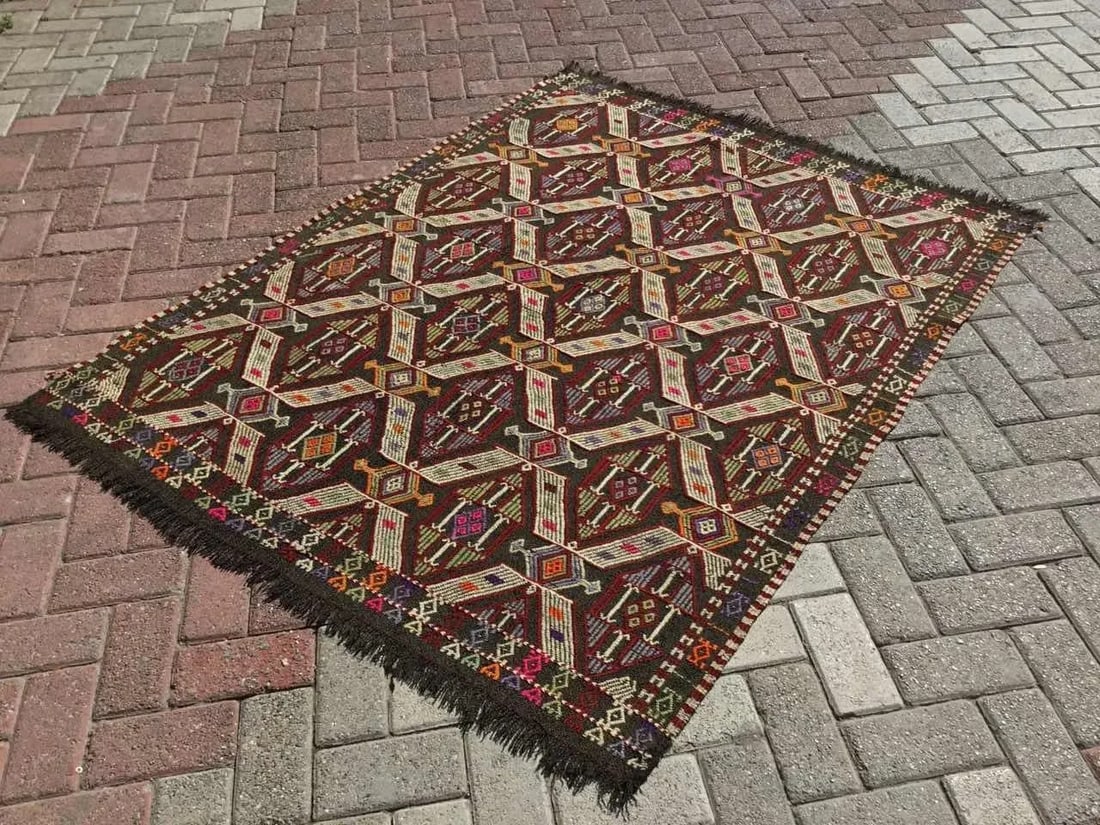 Vintage Tribal Kilim Rug - 53" X 72" - 2