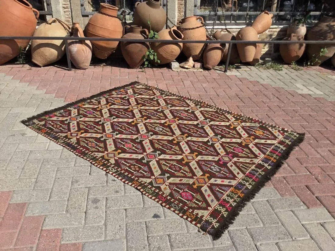 Vintage Tribal Kilim Rug - 53" X 72" - 3