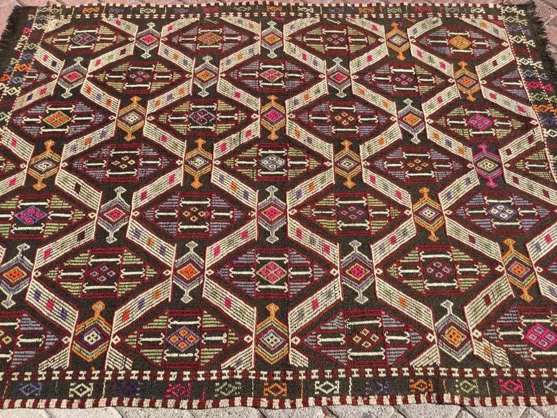 Vintage Tribal Kilim Rug - 53" X 72" - 4