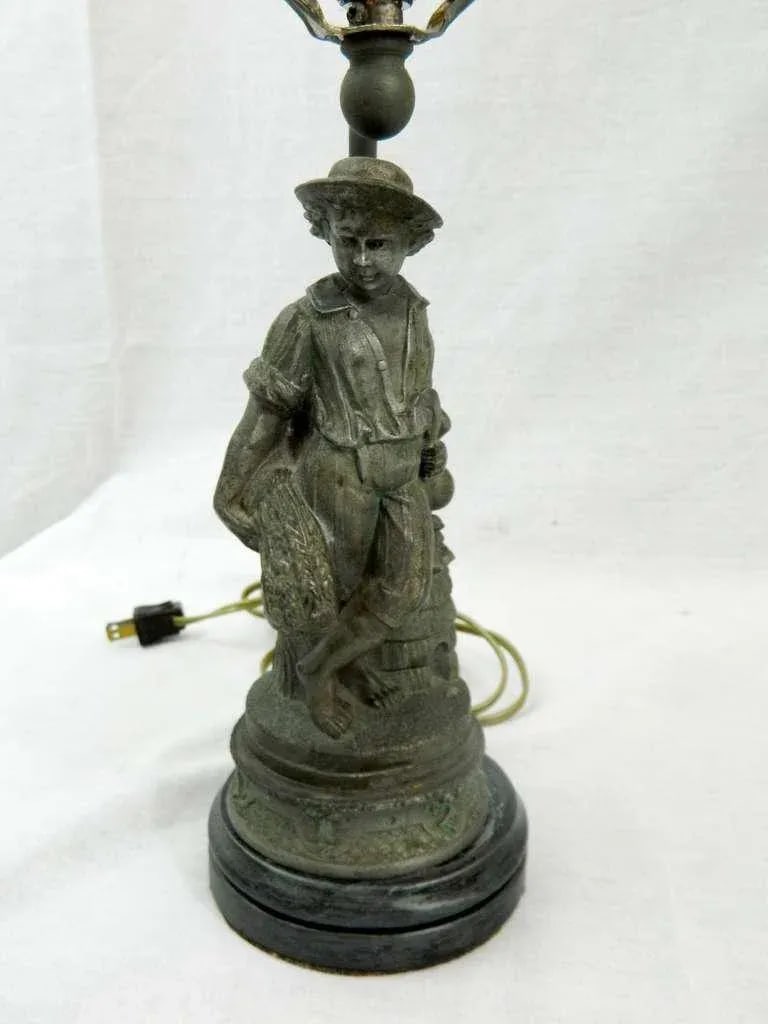 19th Century Pewter Figurines Adapted as Lamps - a Pair - 5
