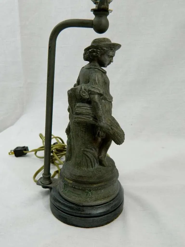 19th Century Pewter Figurines Adapted as Lamps - a Pair - 6