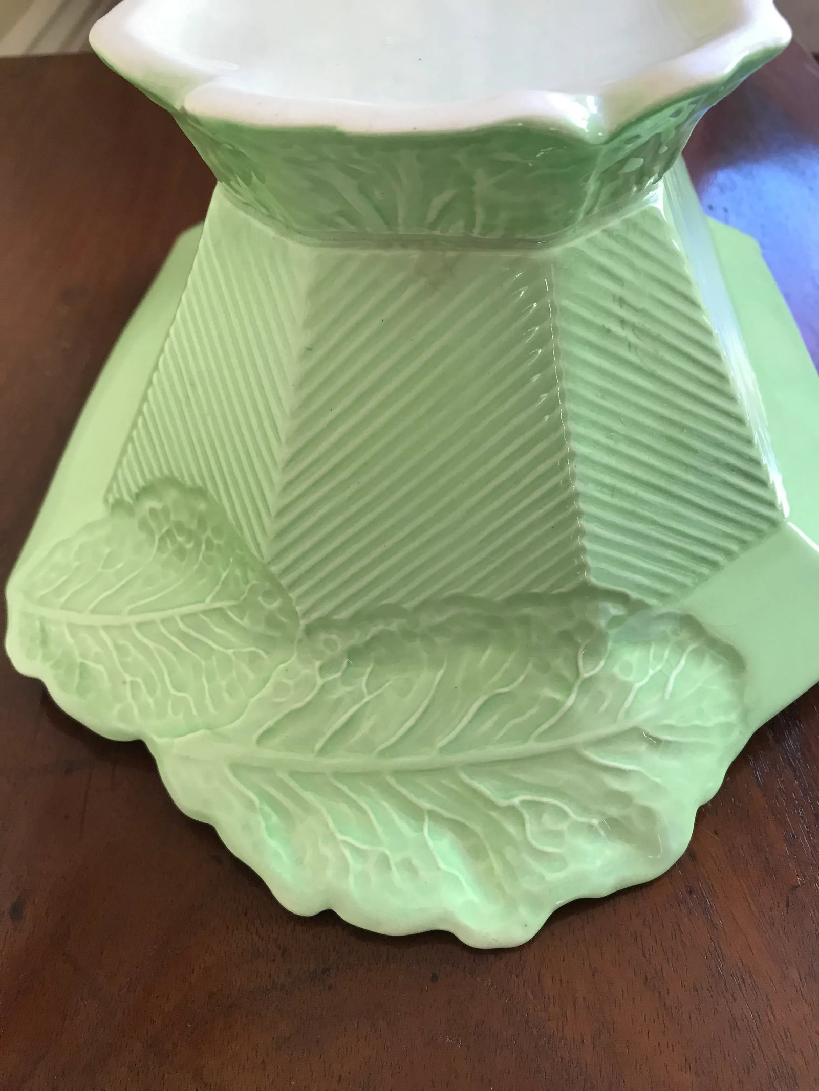 1930s Carlton Ware Lettuce Leaf Deco Bowl - 7