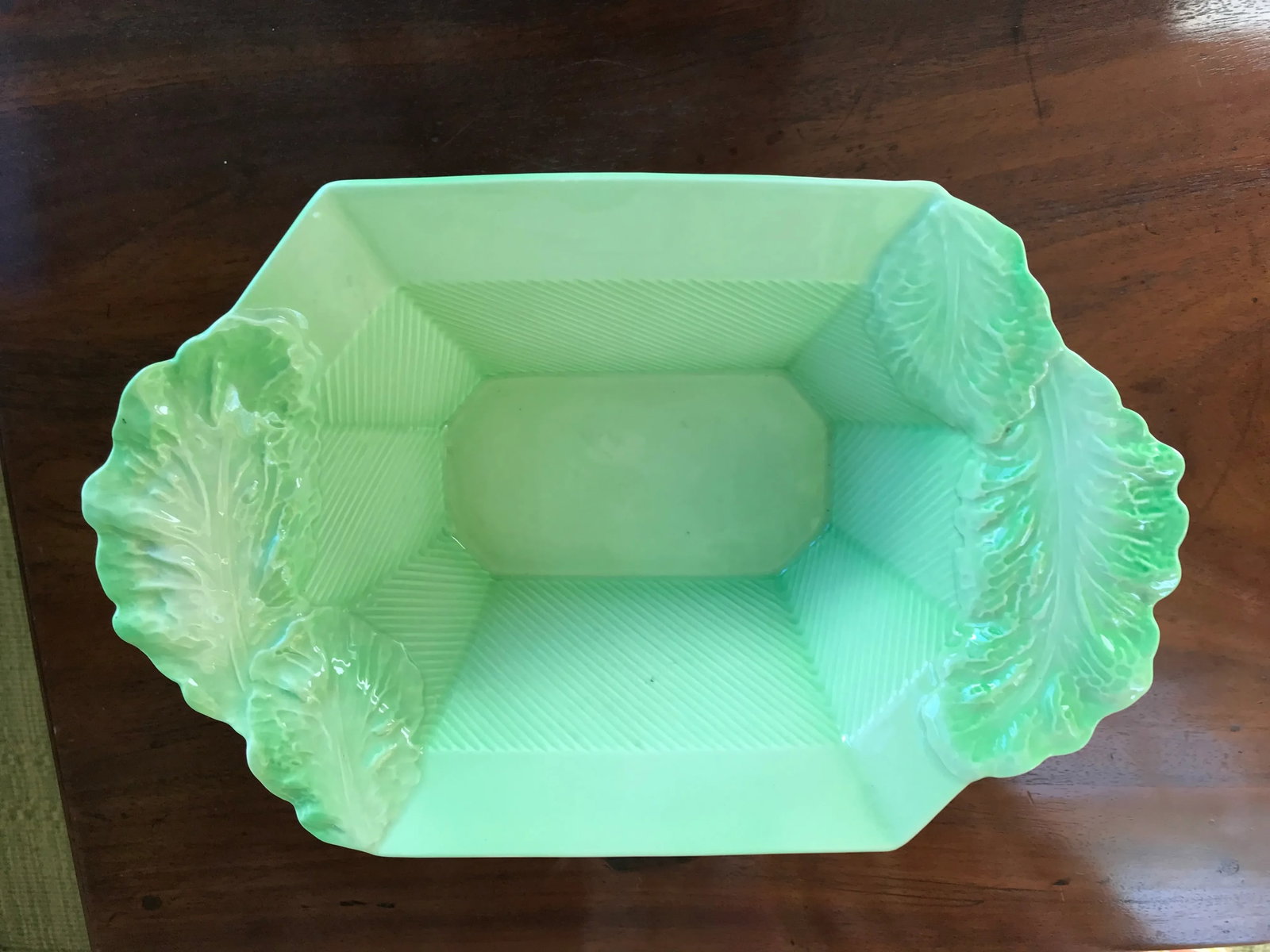 1930s Carlton Ware Lettuce Leaf Deco Bowl - 9
