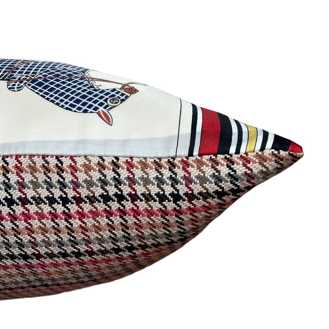 Hermes Couvertures Et Tenues Du Jour Ivory Multi Vintage Silk Scarf Lumbar Pillow - 2