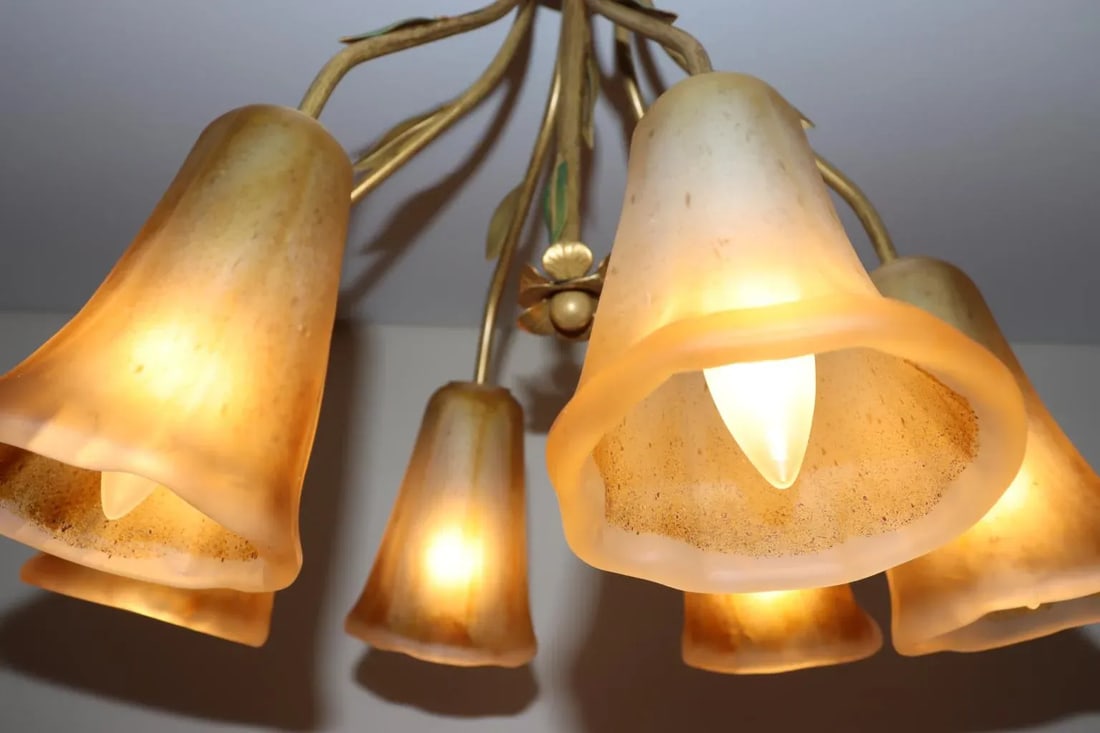 Cierre Studio Handcrafted Amber Glass Difffuser Ceiling Lamp - 11