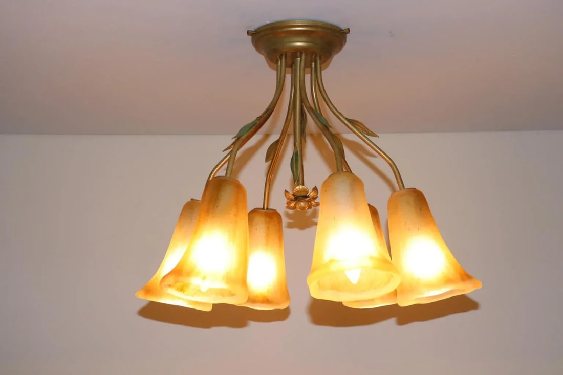 Cierre Studio Handcrafted Amber Glass Difffuser Ceiling Lamp - 2