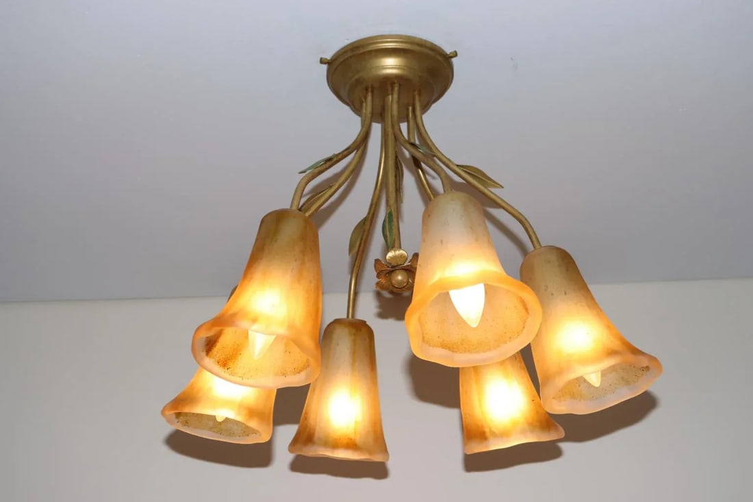 Cierre Studio Handcrafted Amber Glass Difffuser Ceiling Lamp - 3