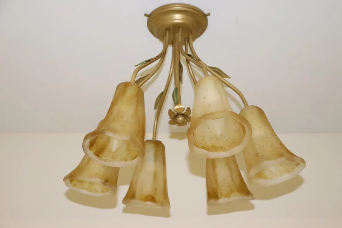 Cierre Studio Handcrafted Amber Glass Difffuser Ceiling Lamp - 4