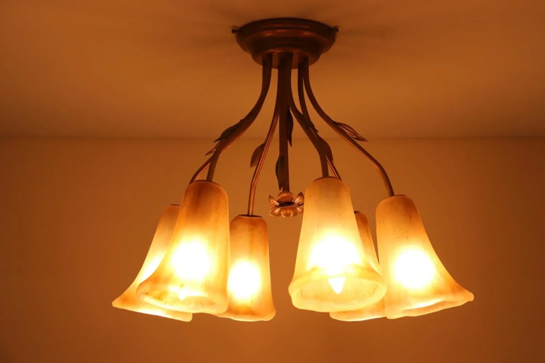 Cierre Studio Handcrafted Amber Glass Difffuser Ceiling Lamp - 5