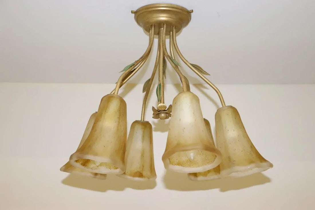 Cierre Studio Handcrafted Amber Glass Difffuser Ceiling Lamp - 6