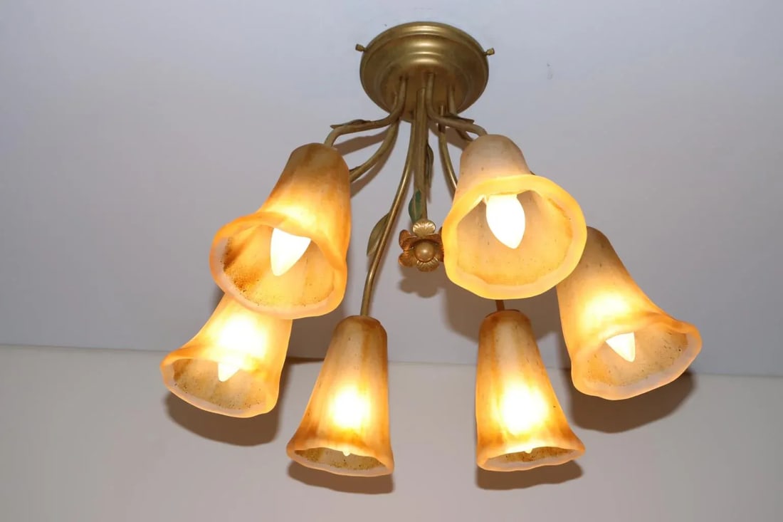 Cierre Studio Handcrafted Amber Glass Difffuser Ceiling Lamp - 7