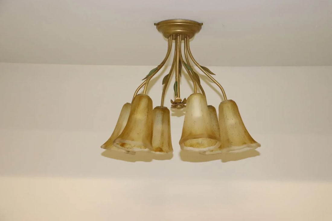 Cierre Studio Handcrafted Amber Glass Difffuser Ceiling Lamp - 8