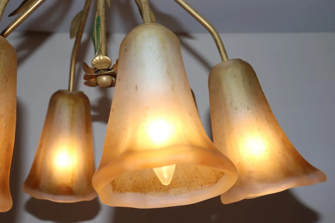 Cierre Studio Handcrafted Amber Glass Difffuser Ceiling Lamp - 9
