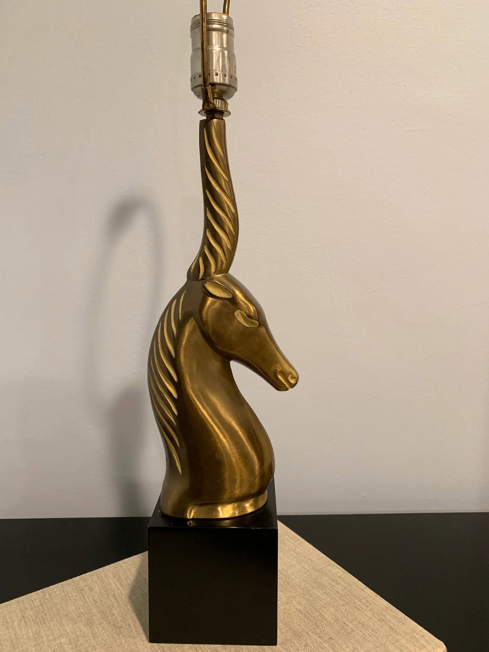 Mid 20th Century Brass Gazelle Table Lamp - 10