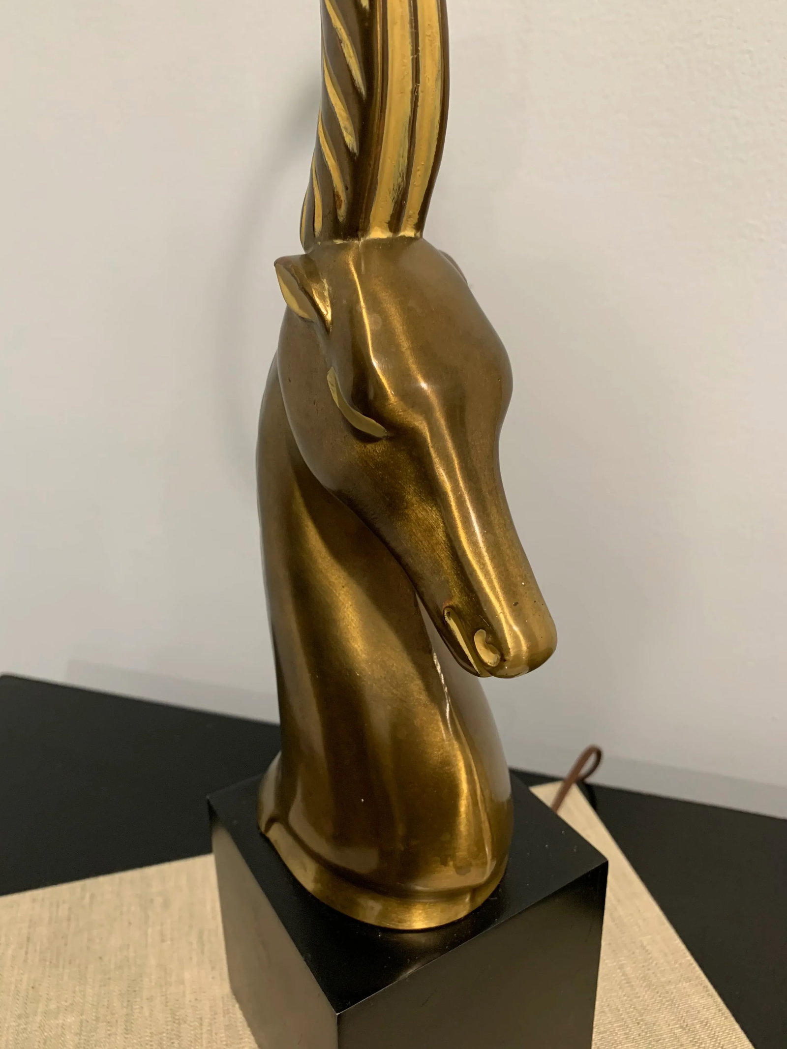 Mid 20th Century Brass Gazelle Table Lamp - 11