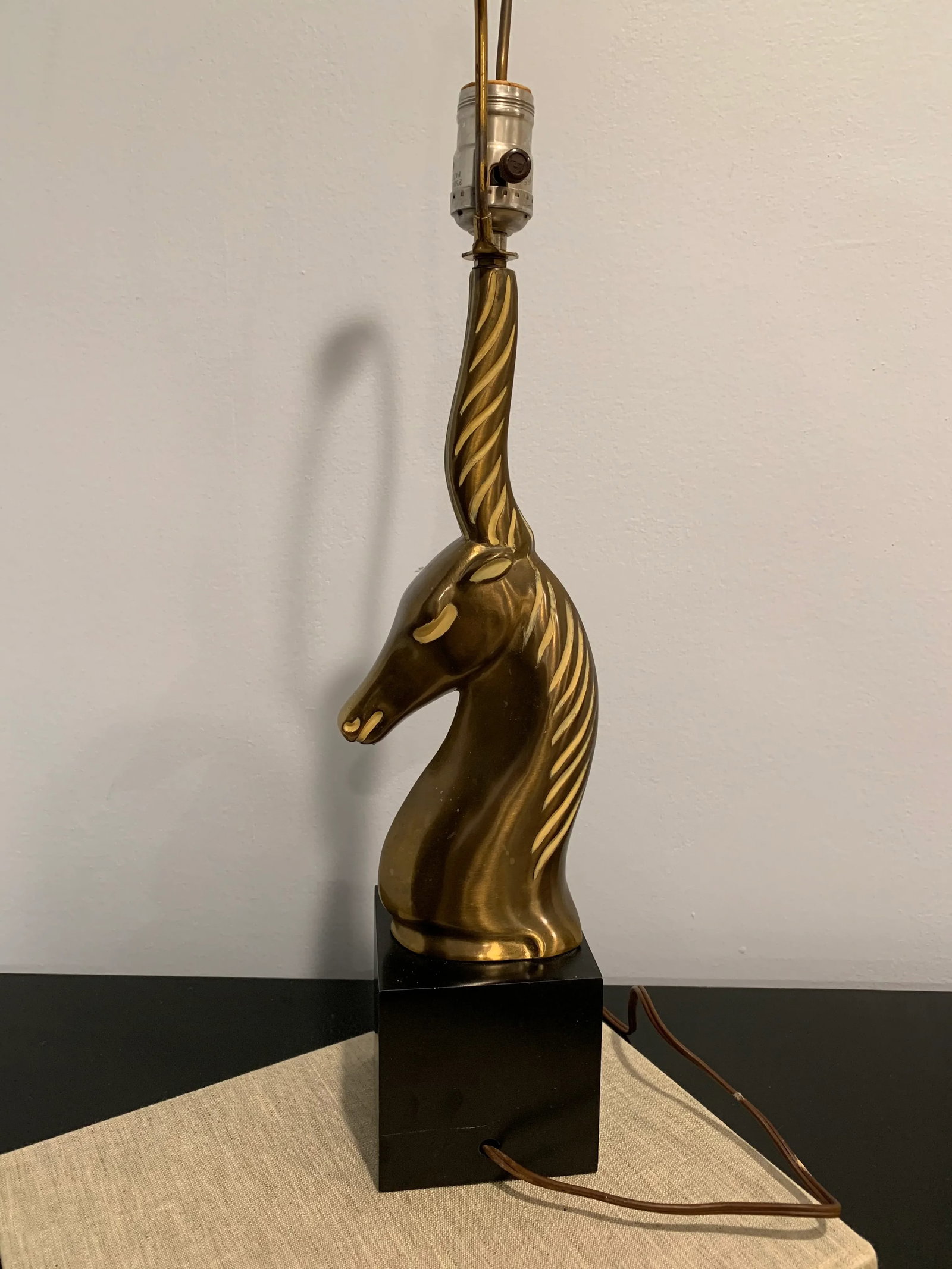 Mid 20th Century Brass Gazelle Table Lamp - 8