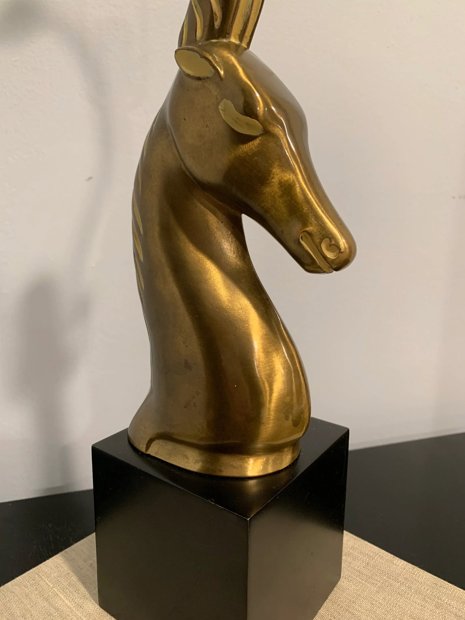 Mid 20th Century Brass Gazelle Table Lamp - 9