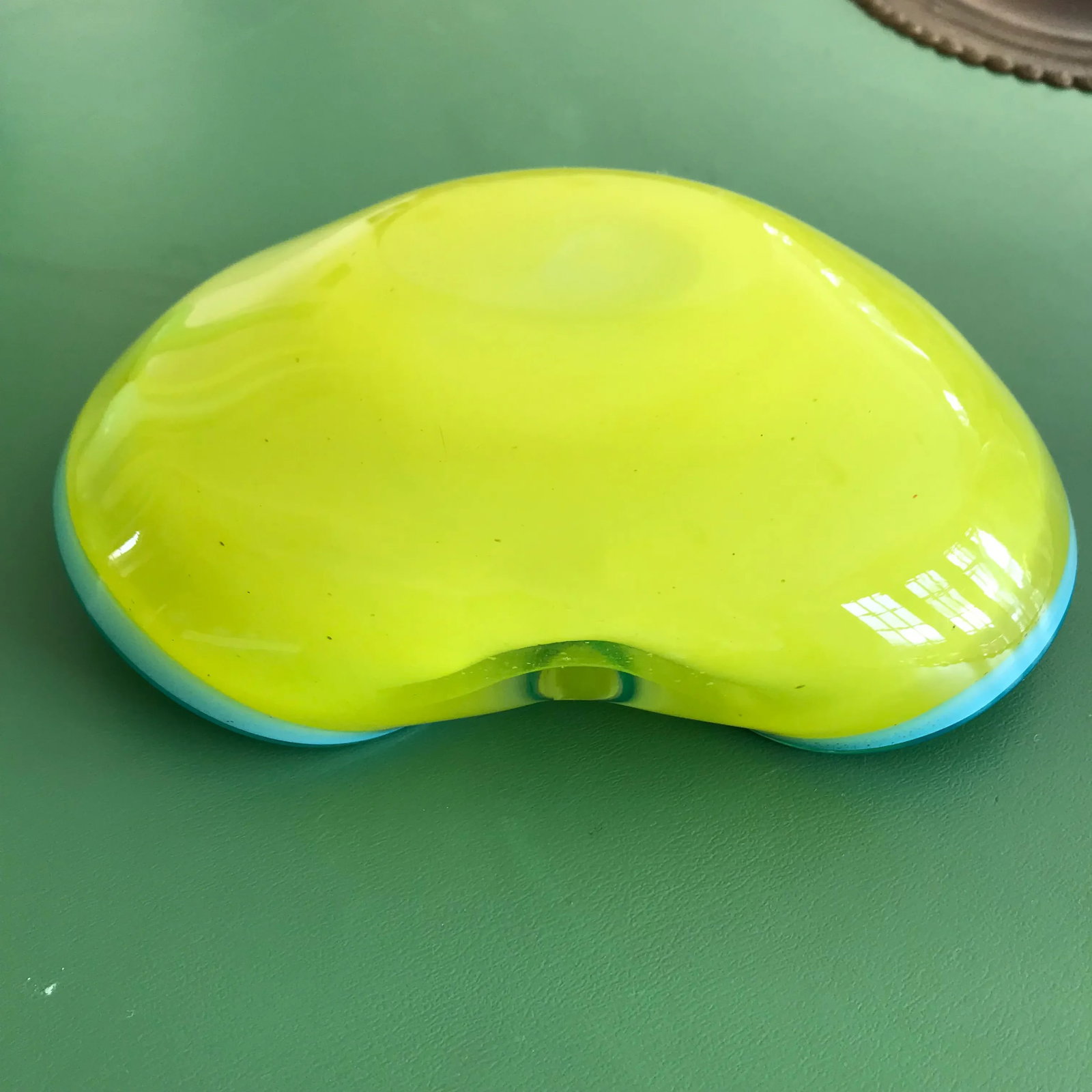 Alfredo Barbini Aqua and Chartreuse Murano Glass Bowl - 3