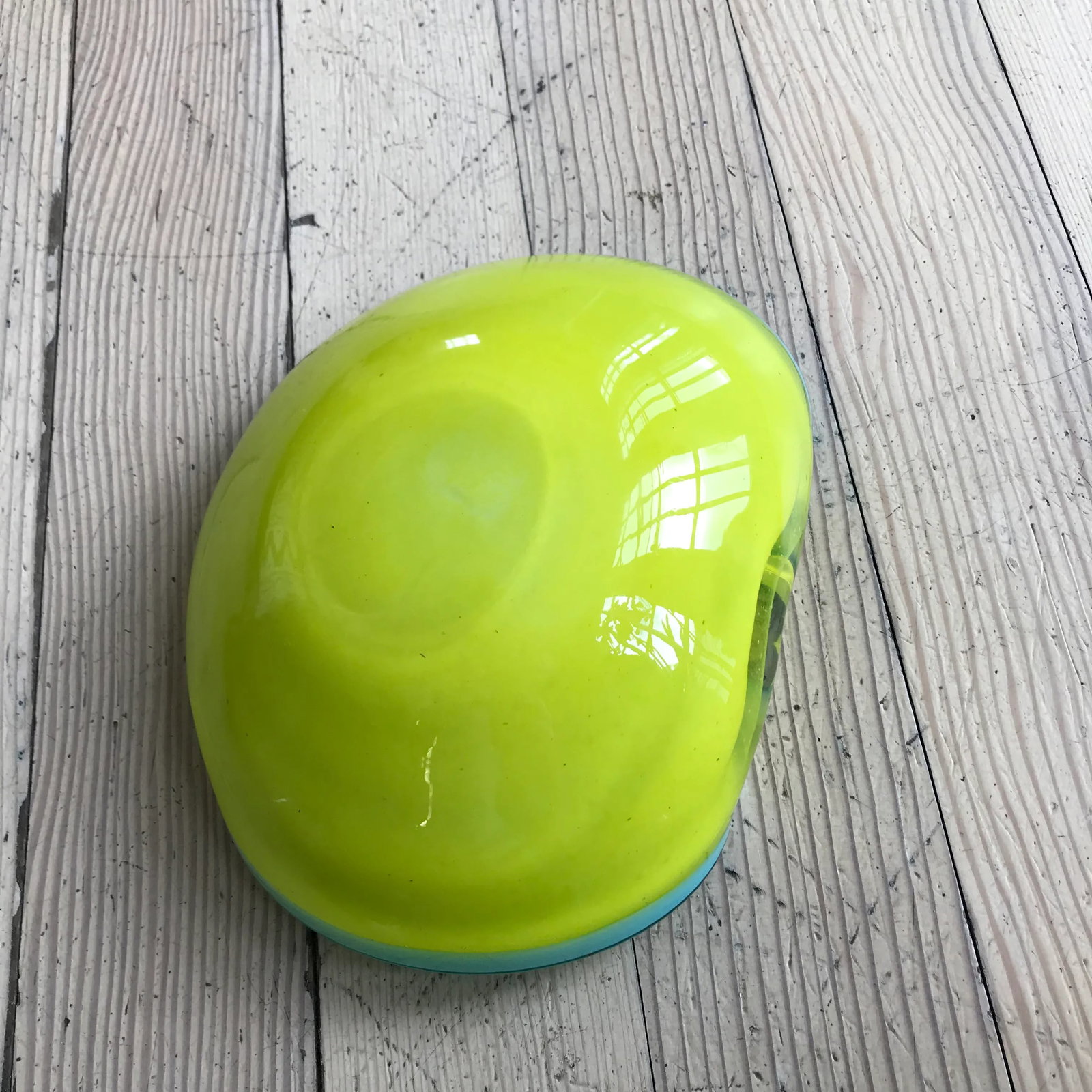 Alfredo Barbini Aqua and Chartreuse Murano Glass Bowl - 7