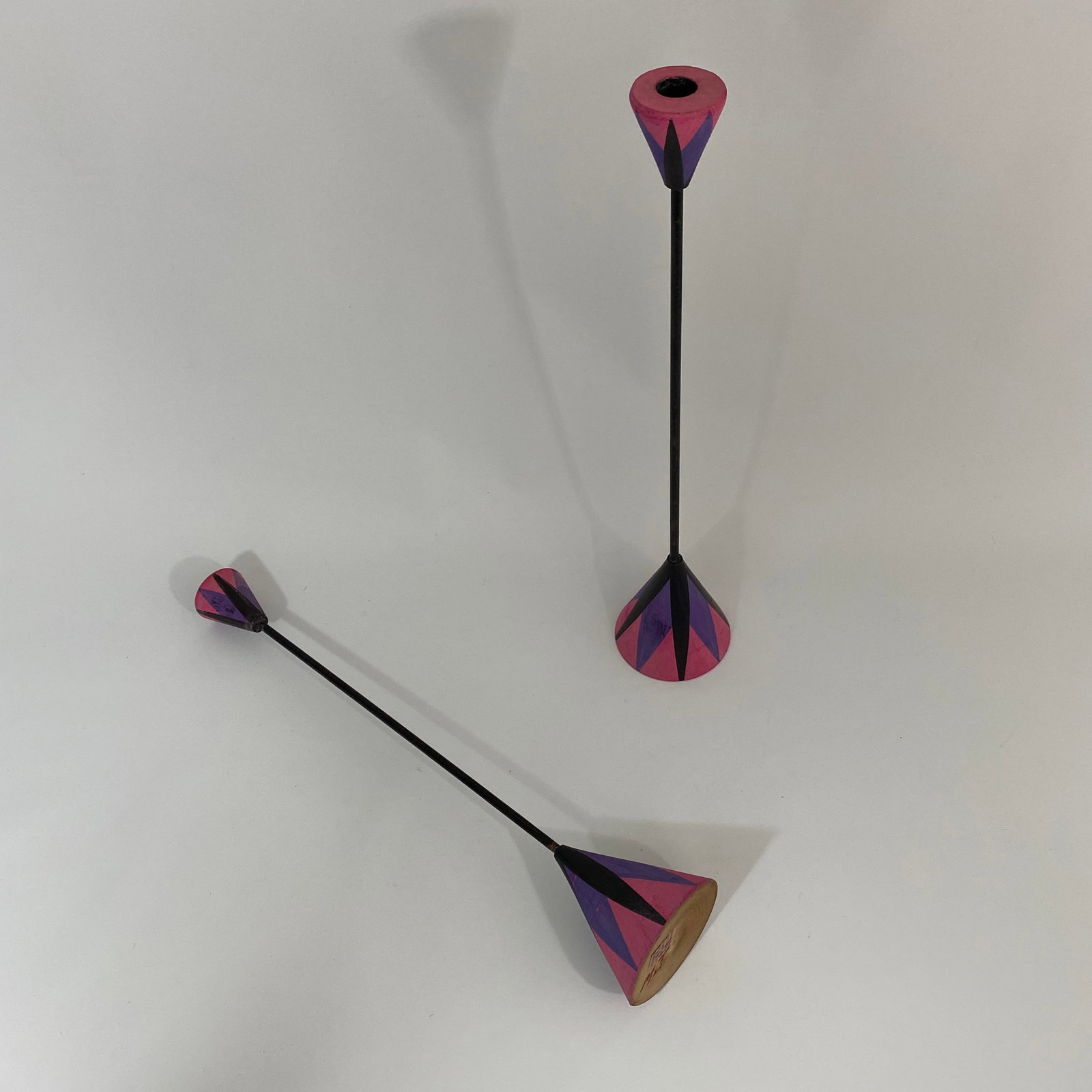 Marta LI Thegerstrom Swedish Hand-Painted Candlestick Holders- S/2 - 11