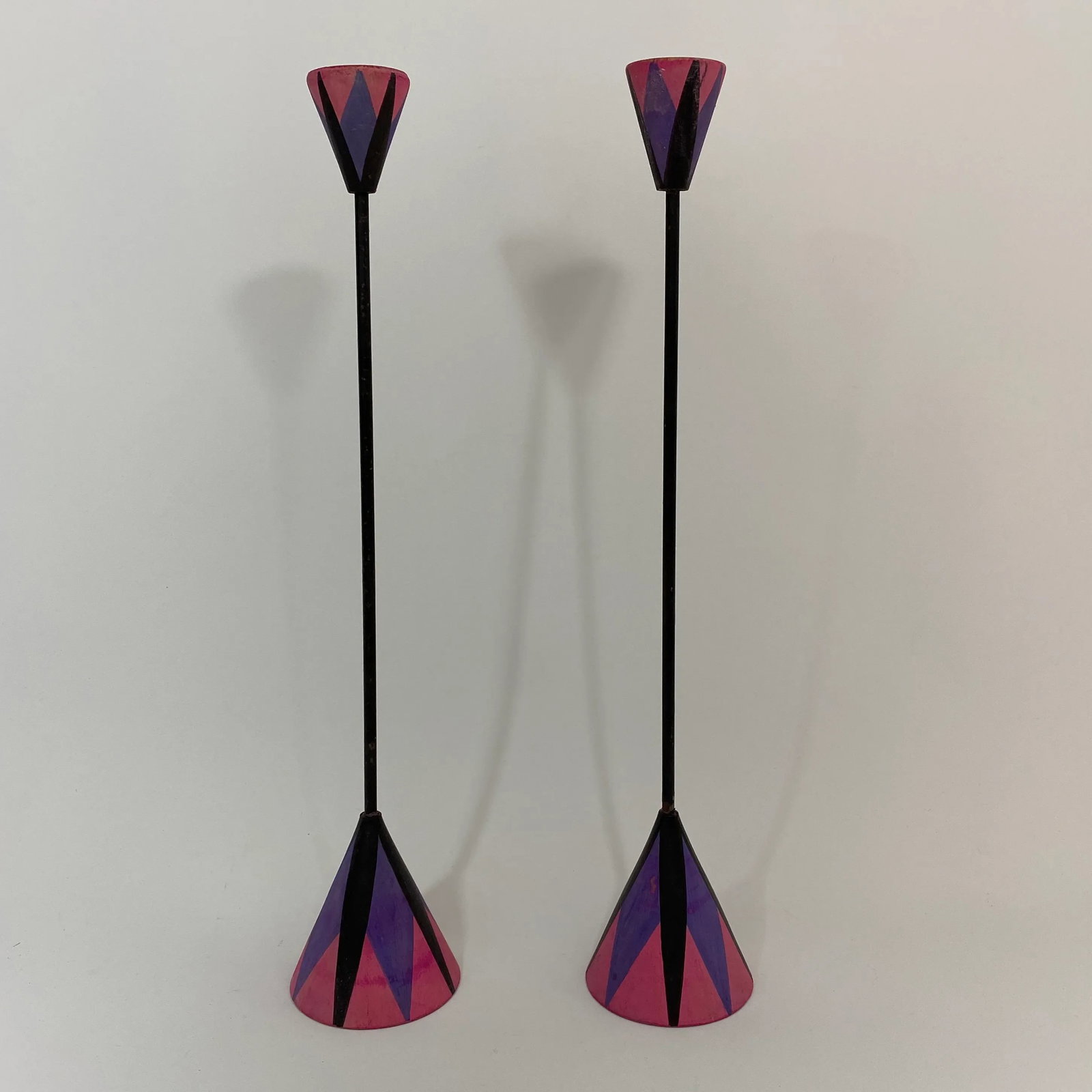 Marta LI Thegerstrom Swedish Hand-Painted Candlestick Holders- S/2 - 12