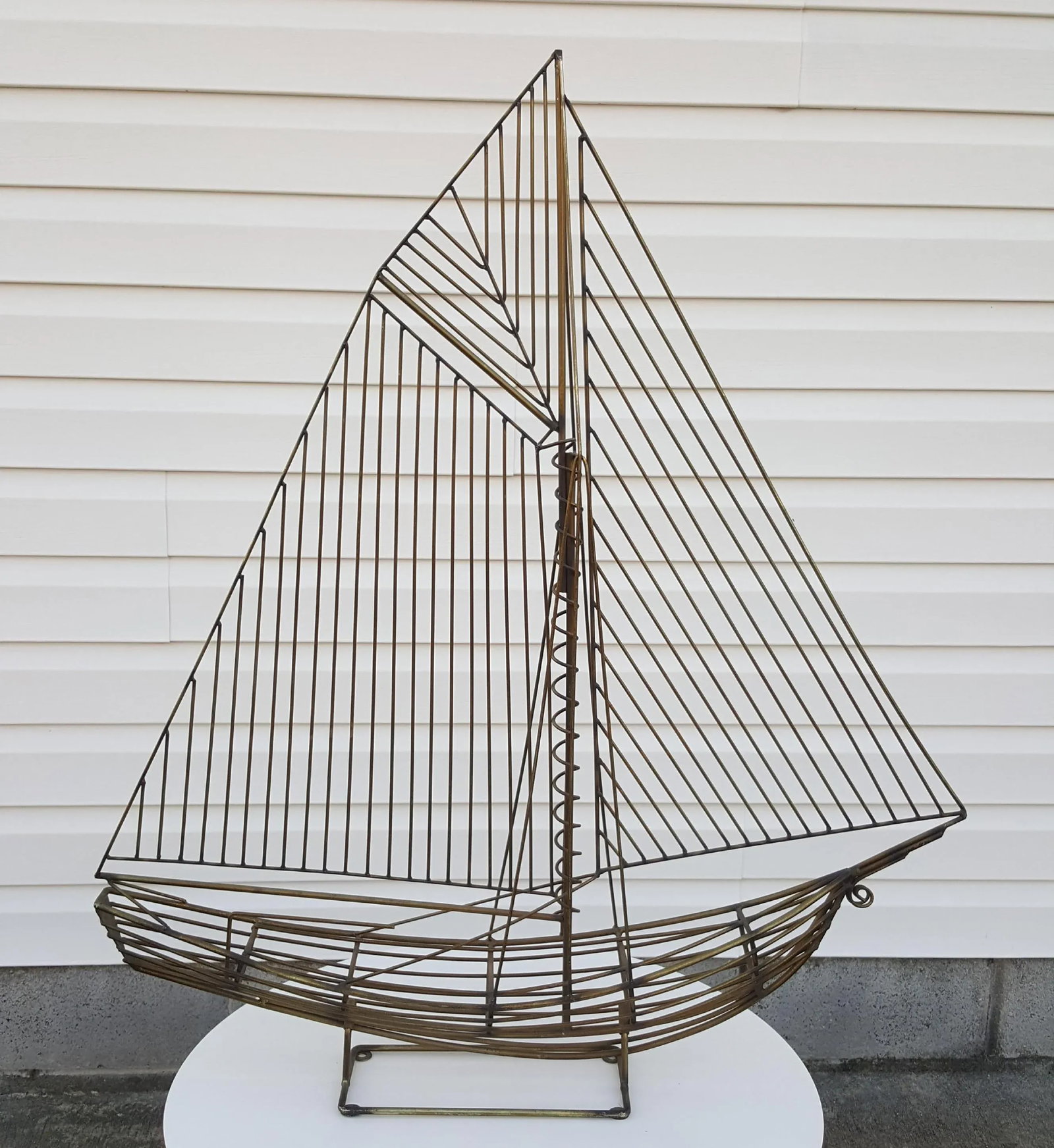 1980s Mid Century Sailboat Ship Sculpture by Curtis Jere - 10