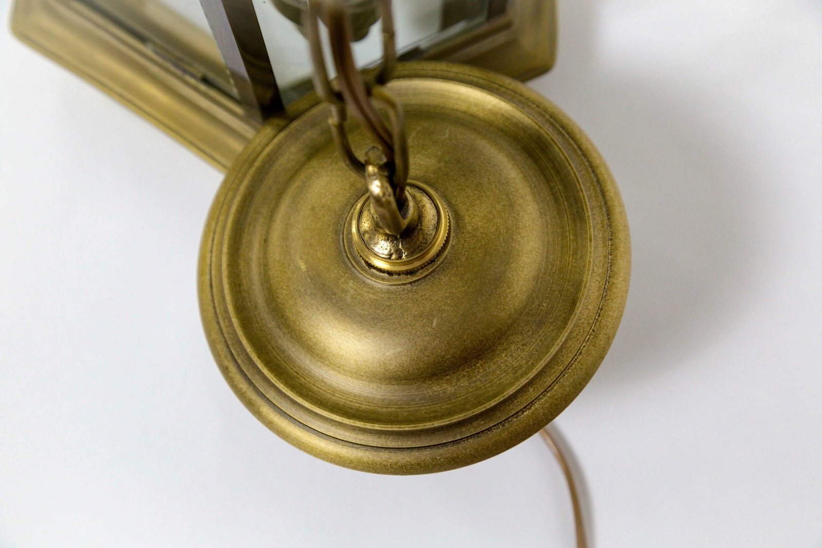 Mid-Century Italian Pagoda-Esque Bronze & Beveled Glass Lantern - 11