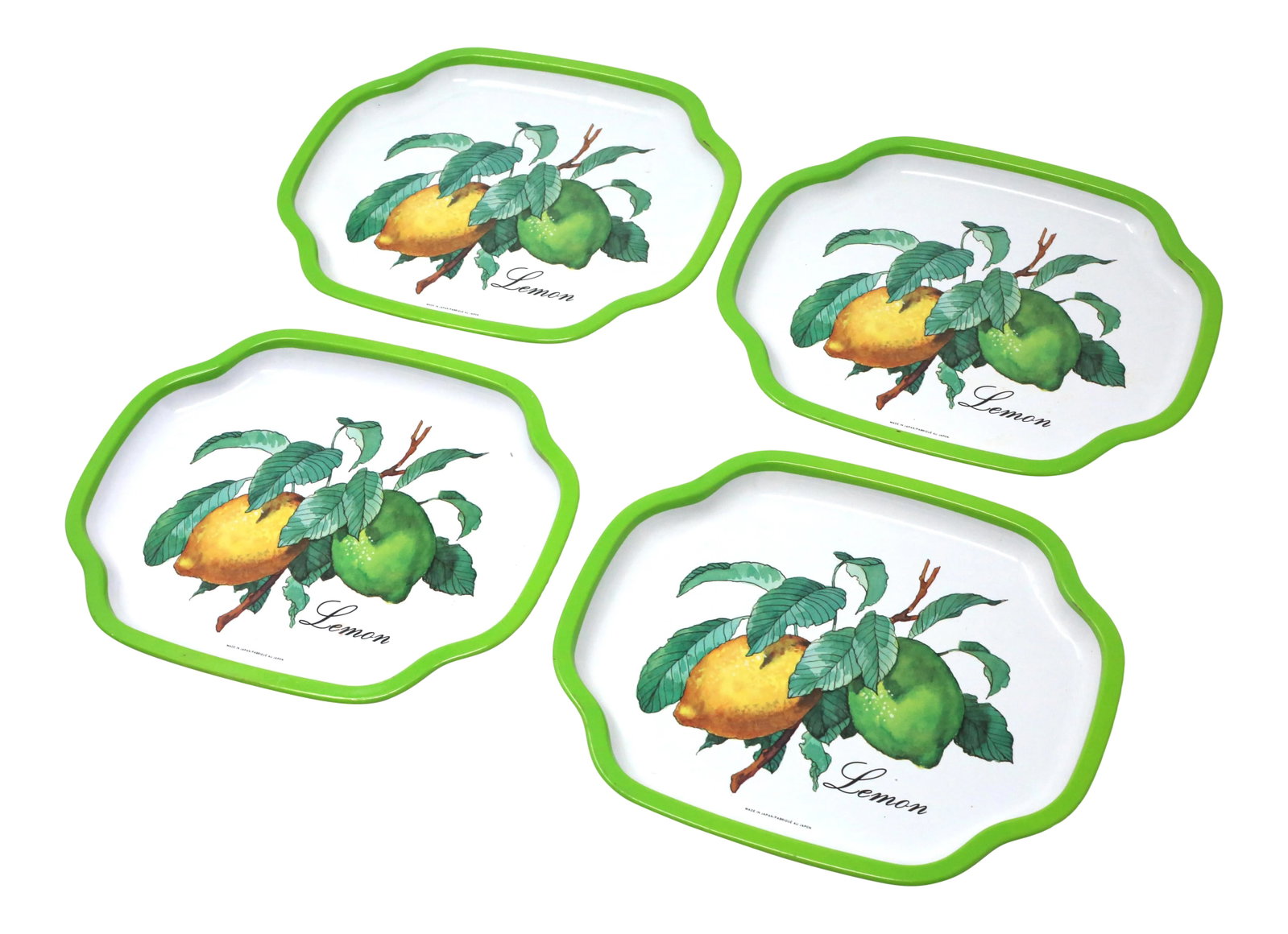 Vintage Petite Lemon Trays - Set of 4 (1 of 8)