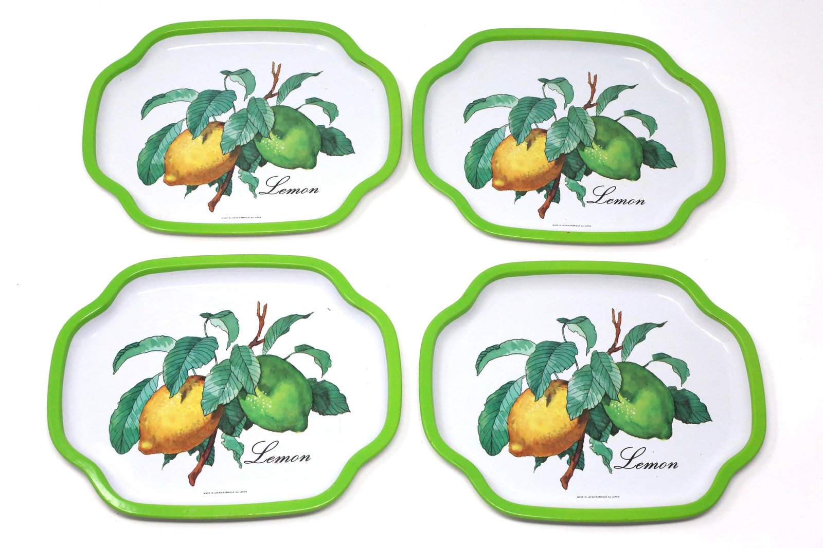 Vintage Petite Lemon Trays - Set of 4 - 2