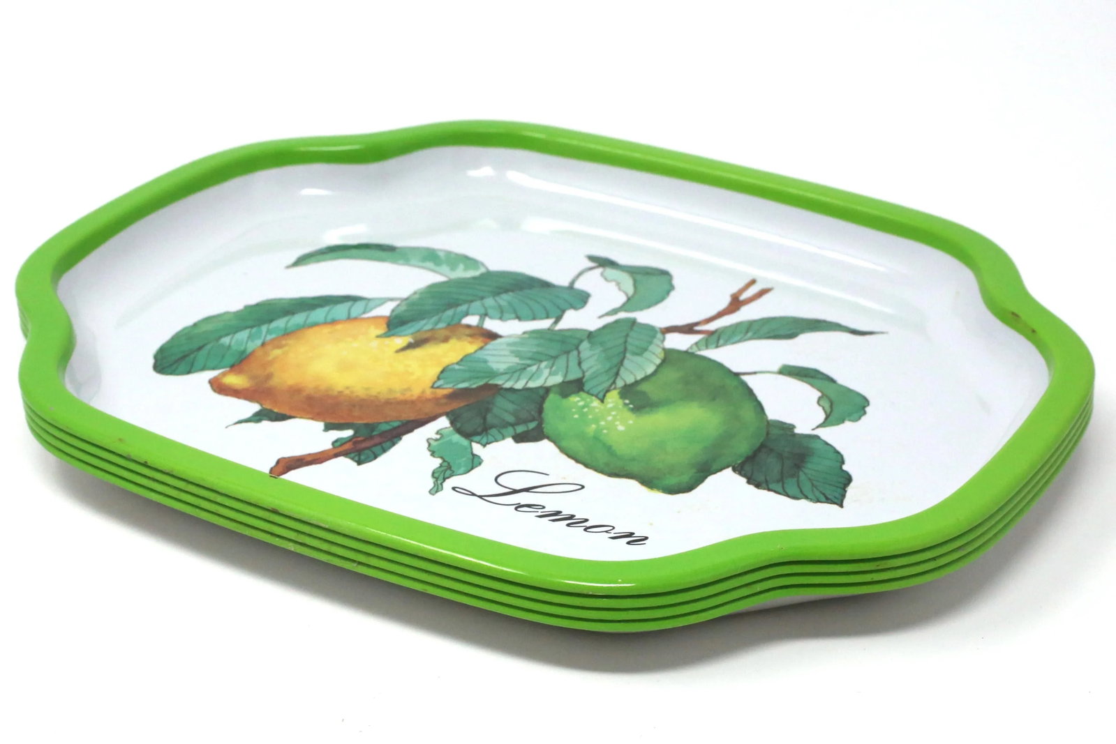 Vintage Petite Lemon Trays - Set of 4 - 3