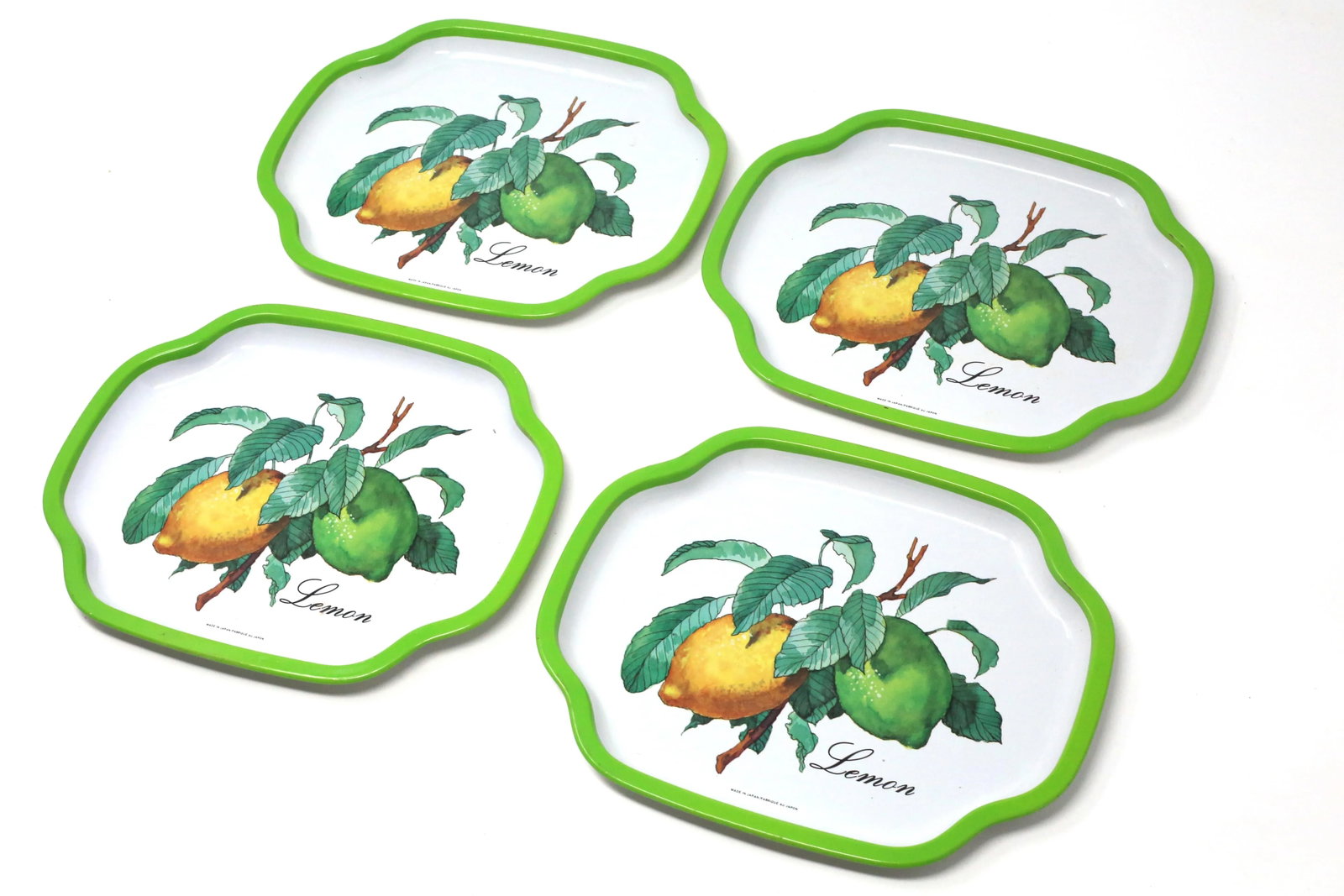 Vintage Petite Lemon Trays - Set of 4 - 8