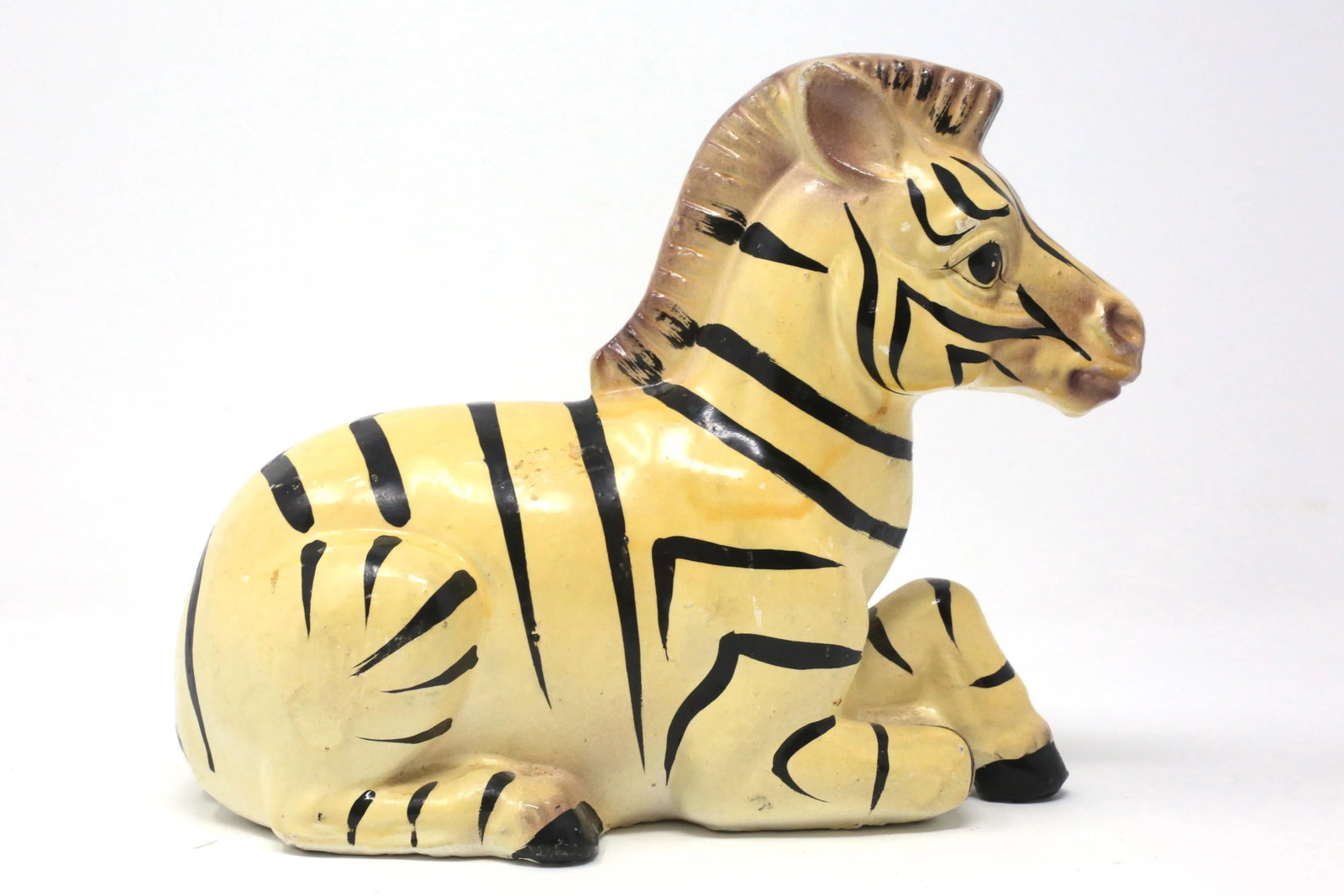 Vintage Hand-Painted Ceramic Zebra Figure - 2