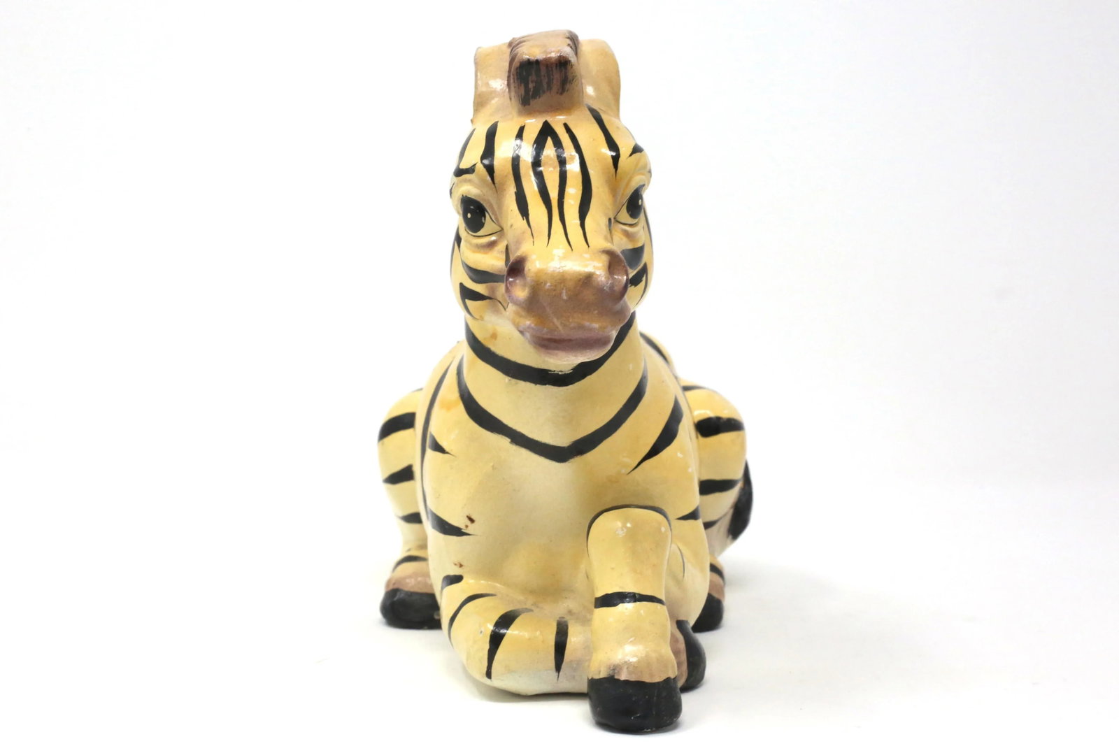 Vintage Hand-Painted Ceramic Zebra Figure - 4