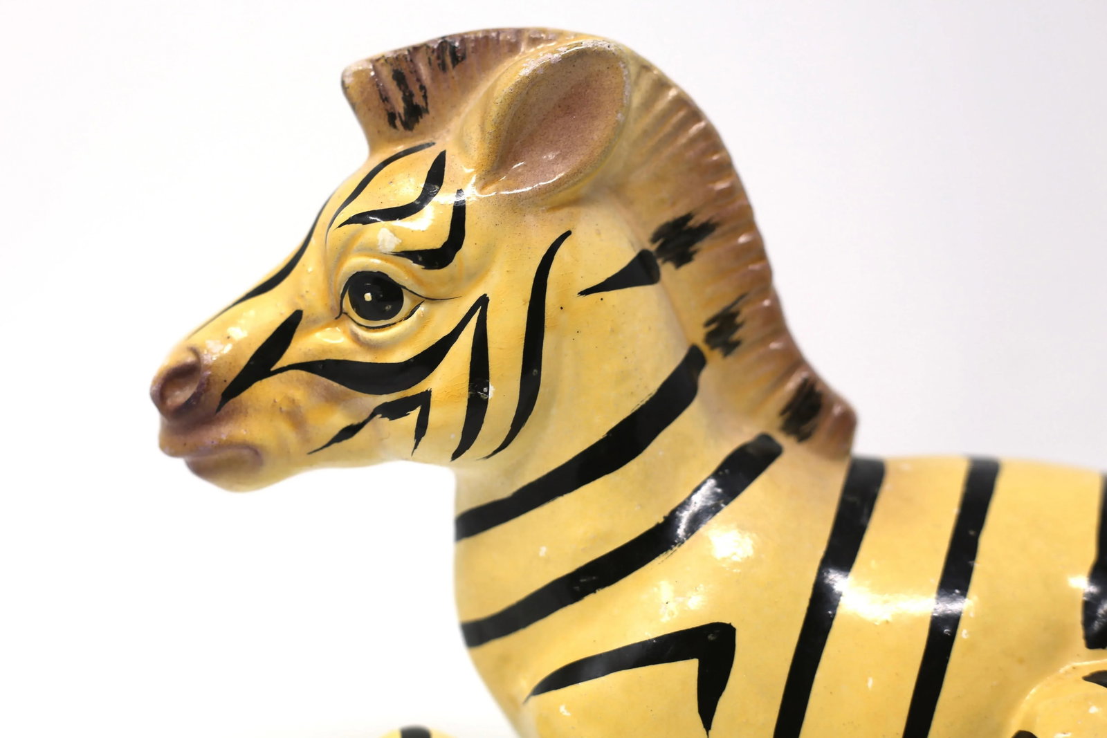 Vintage Hand-Painted Ceramic Zebra Figure - 6