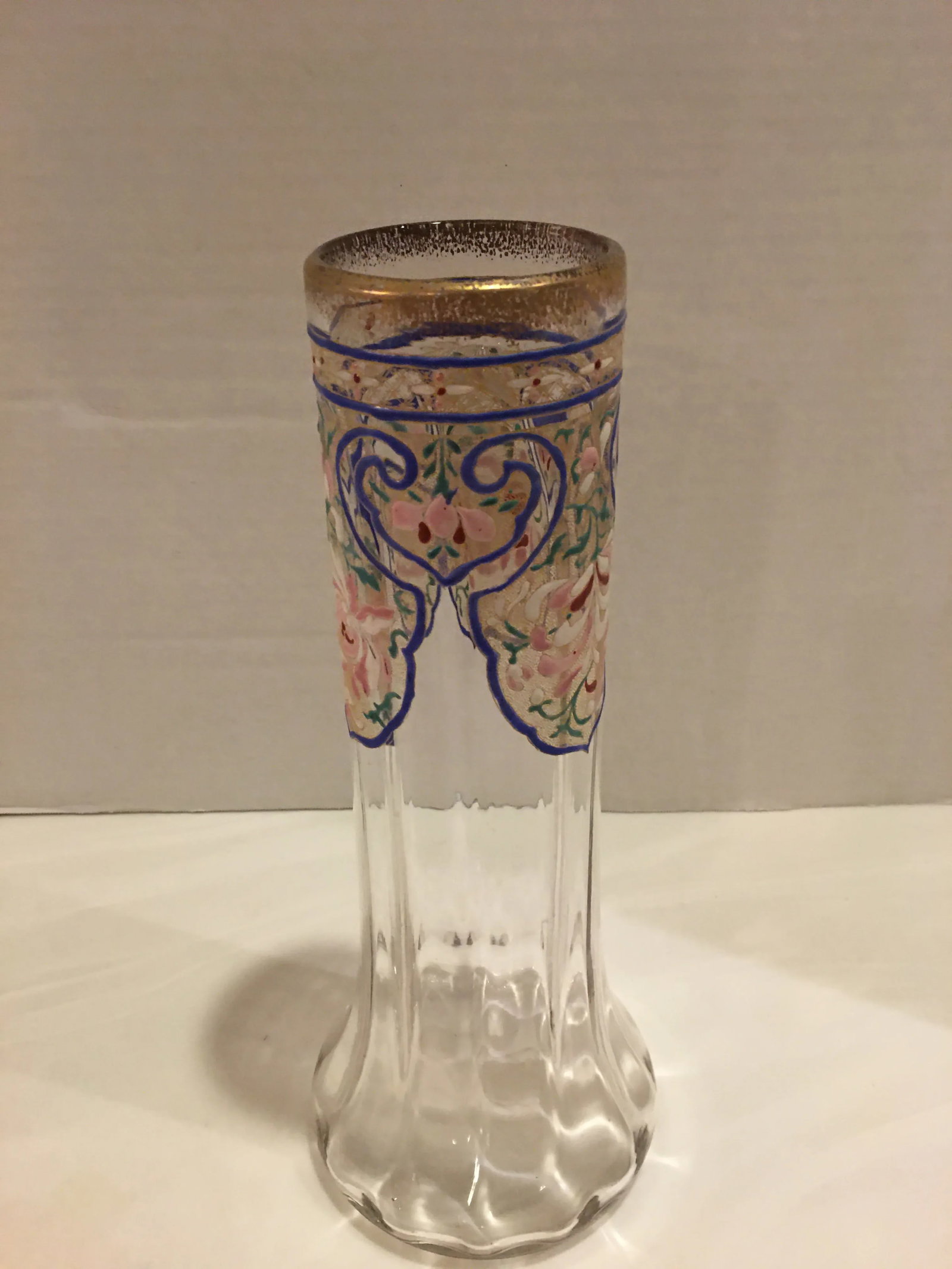 Antique Moser Bohemian Enameled Hand Blown Vase - 2