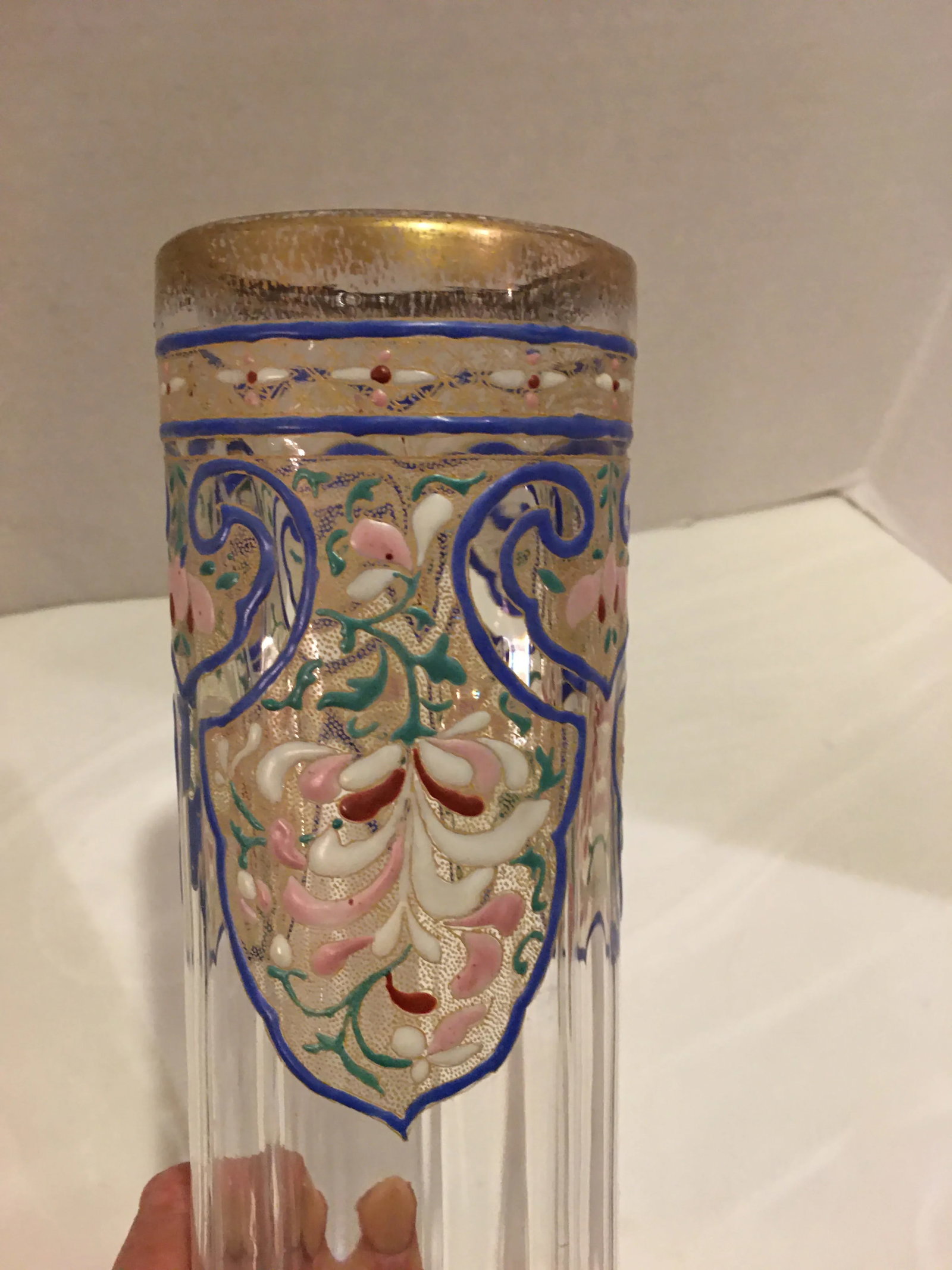 Antique Moser Bohemian Enameled Hand Blown Vase - 3