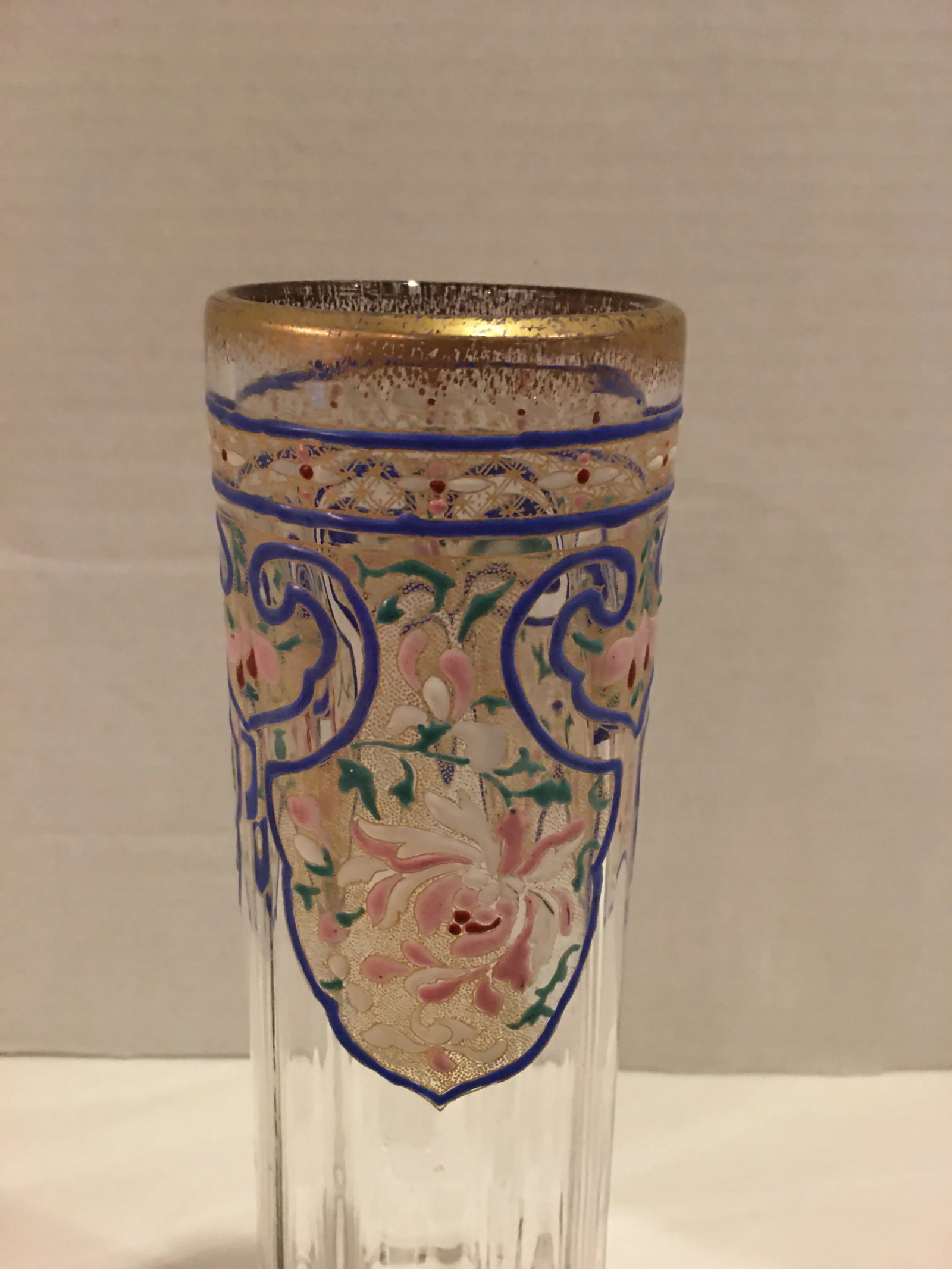 Antique Moser Bohemian Enameled Hand Blown Vase - 4