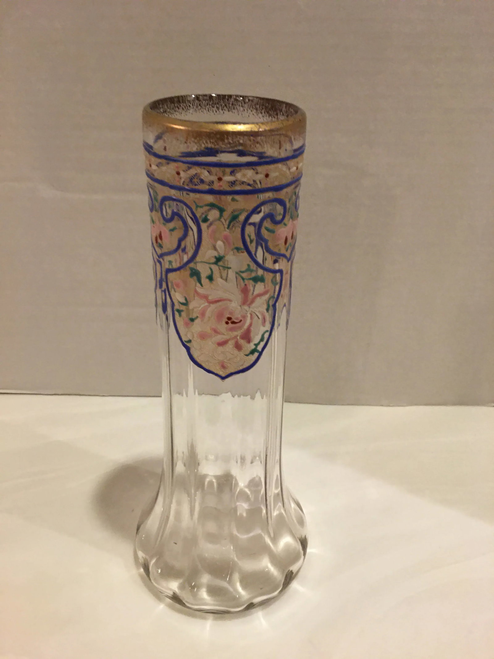 Antique Moser Bohemian Enameled Hand Blown Vase - 5